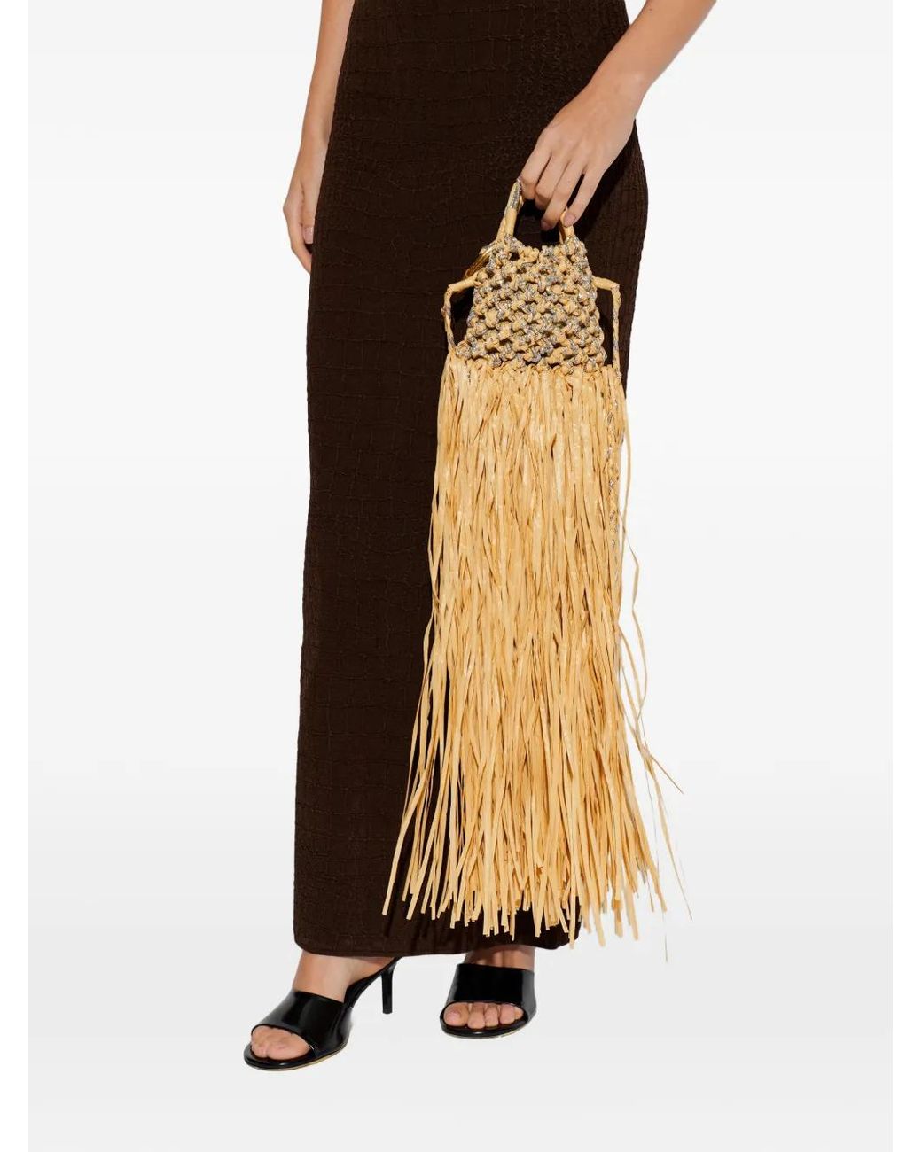 Kurt Geiger Metallic Mini Macrame Crystal Bag