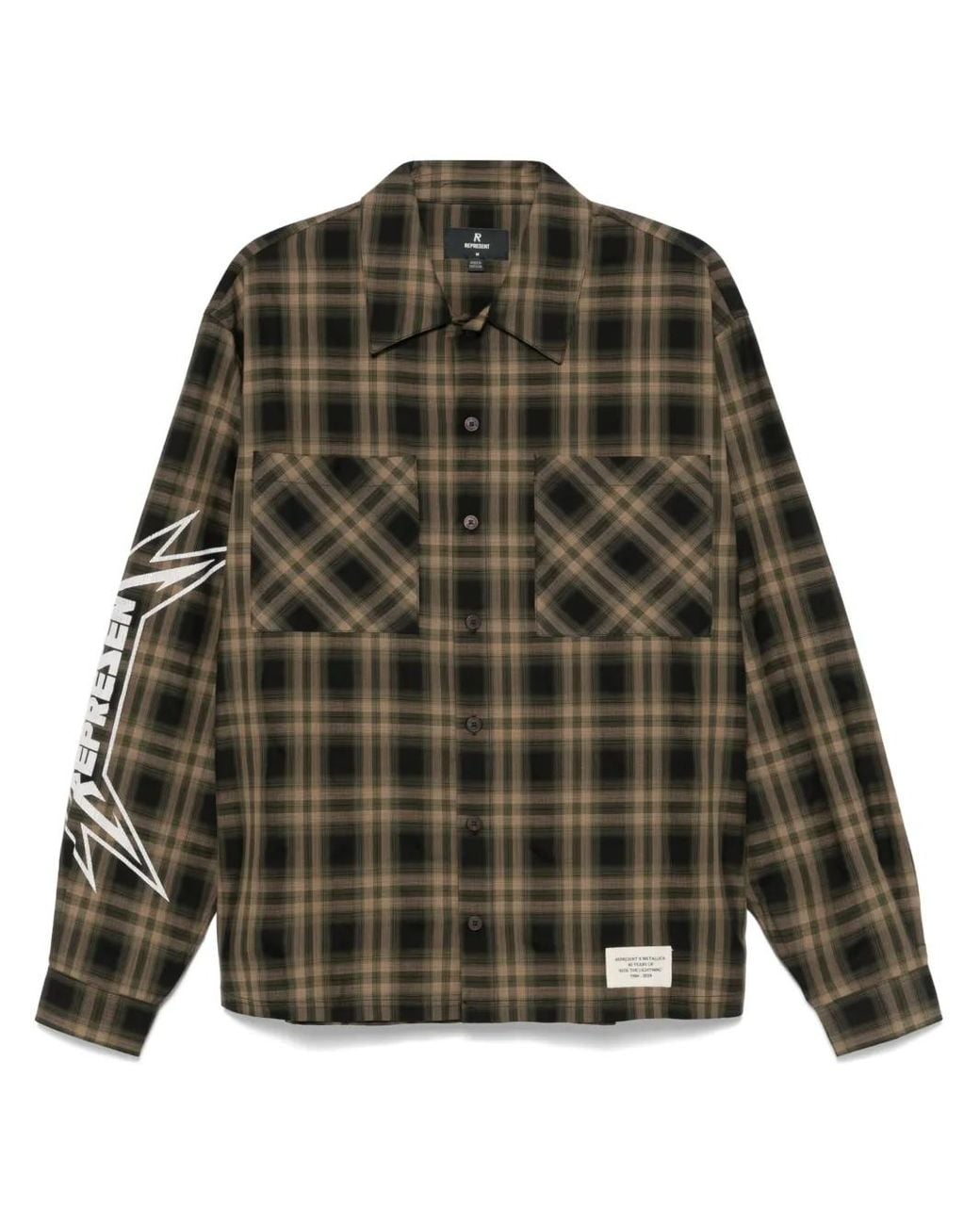 Camicia Metallica di Represent in Green da Uomo