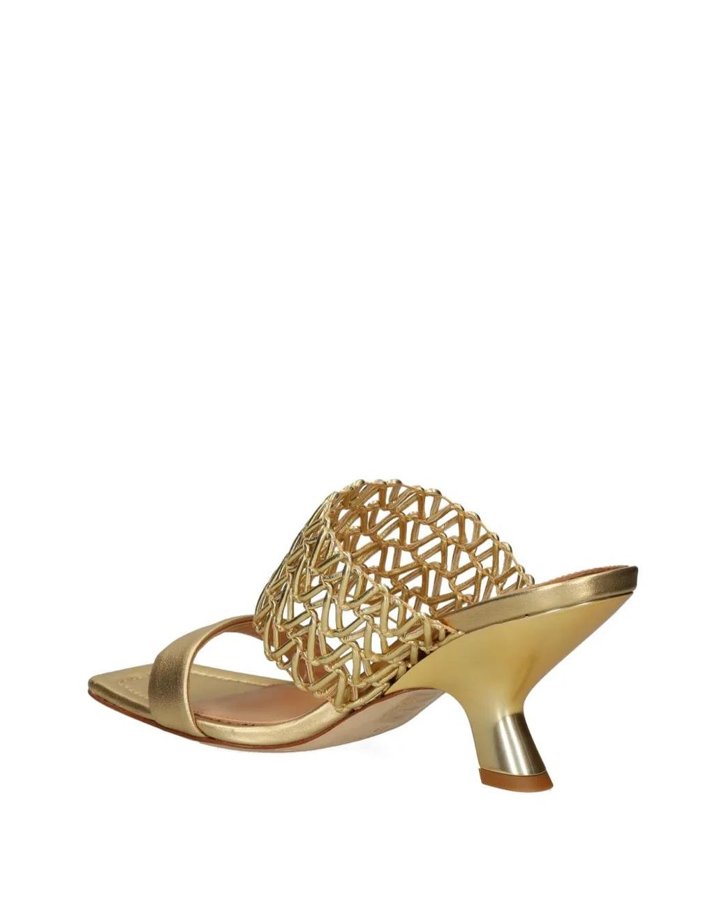 Chantal Metallic Square-Toe Sandals