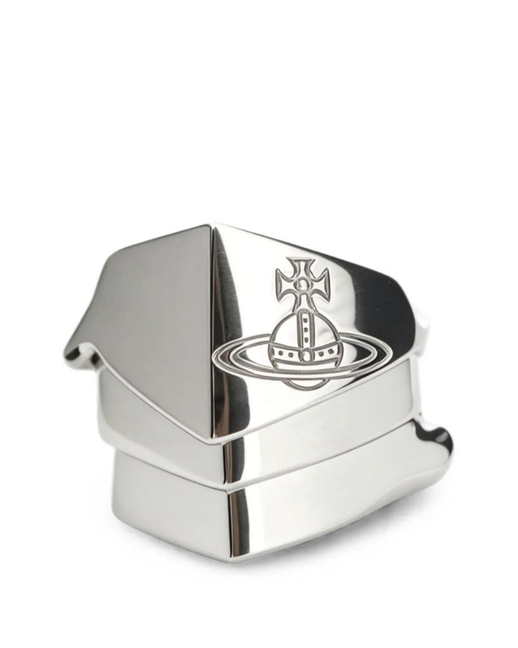 Vivienne Westwood White Knuckleduster Orb-Engraved Ring