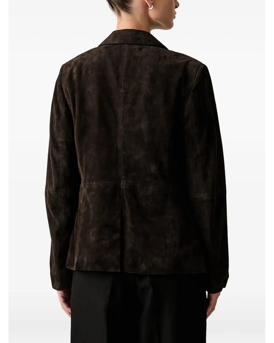Joop! Black Double-Breasted Suede Jacket