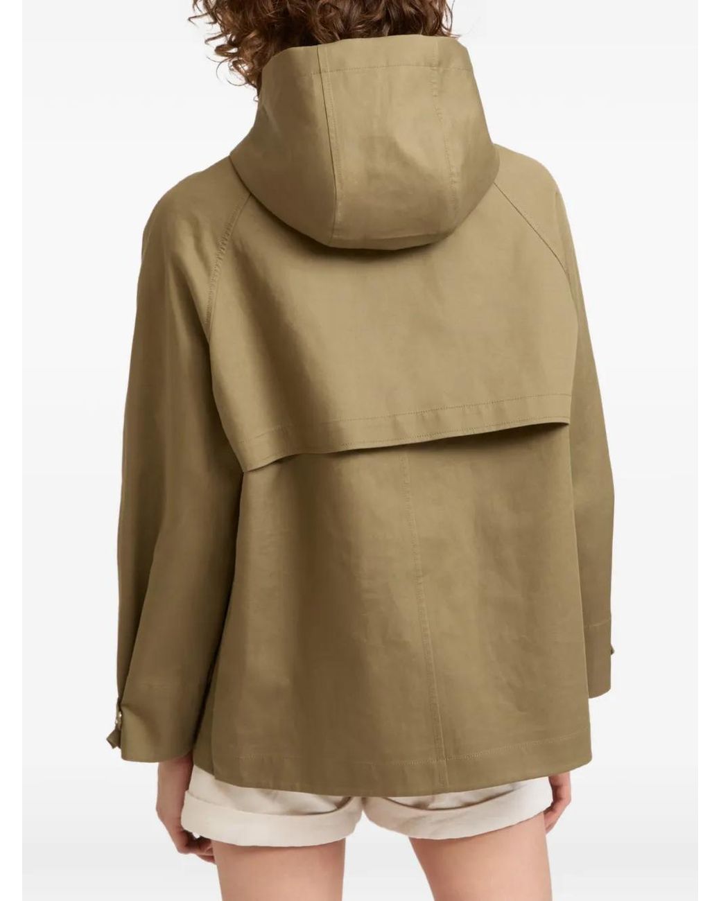 Yves Salomon Natural Hooded Two-Tone Jacket
