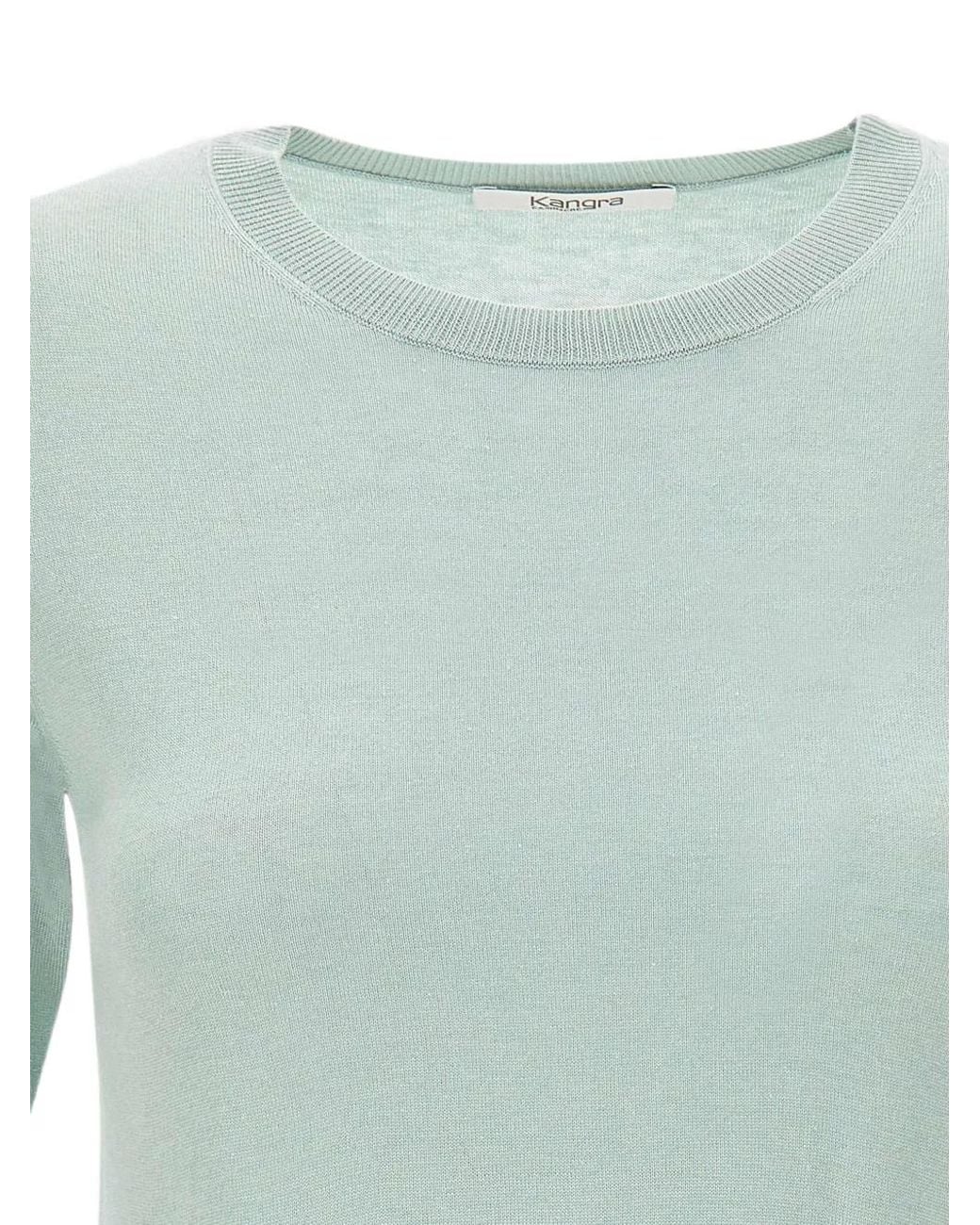 Kangra Blue Short-Sleeve Ribbed-Trim T-Shirt