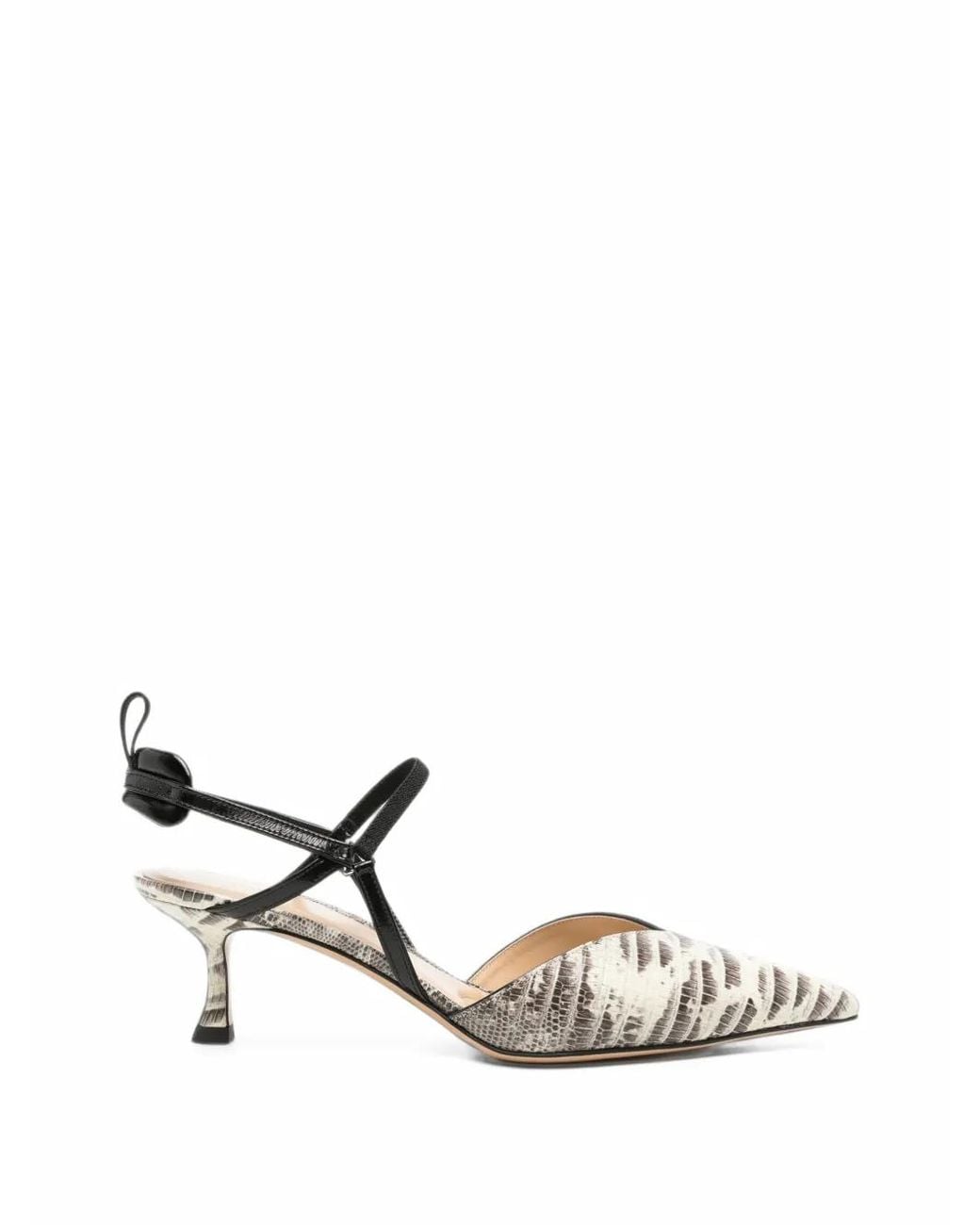 Fendi White Snakeskin-Effect Pointed-Toe Pumps