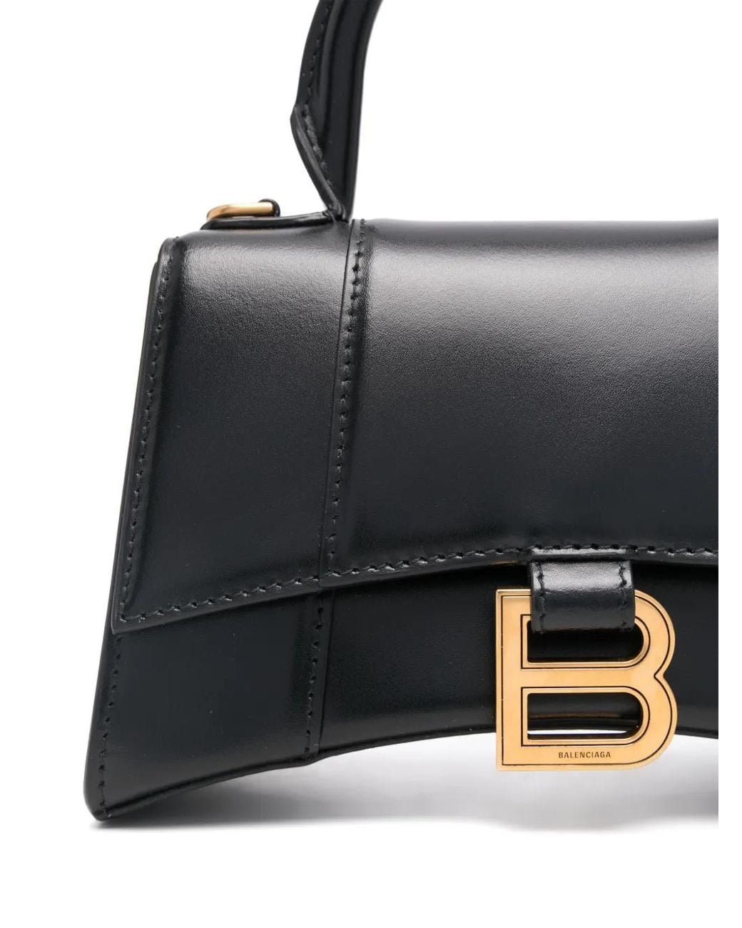 Balenciaga Black Hourglass Xs Top Handle Mini Bag