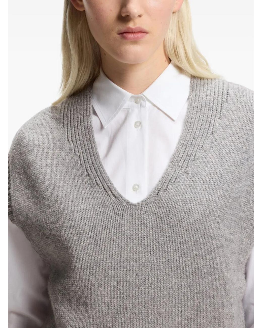 Chaleco con cuello en V HUGO de color Gray