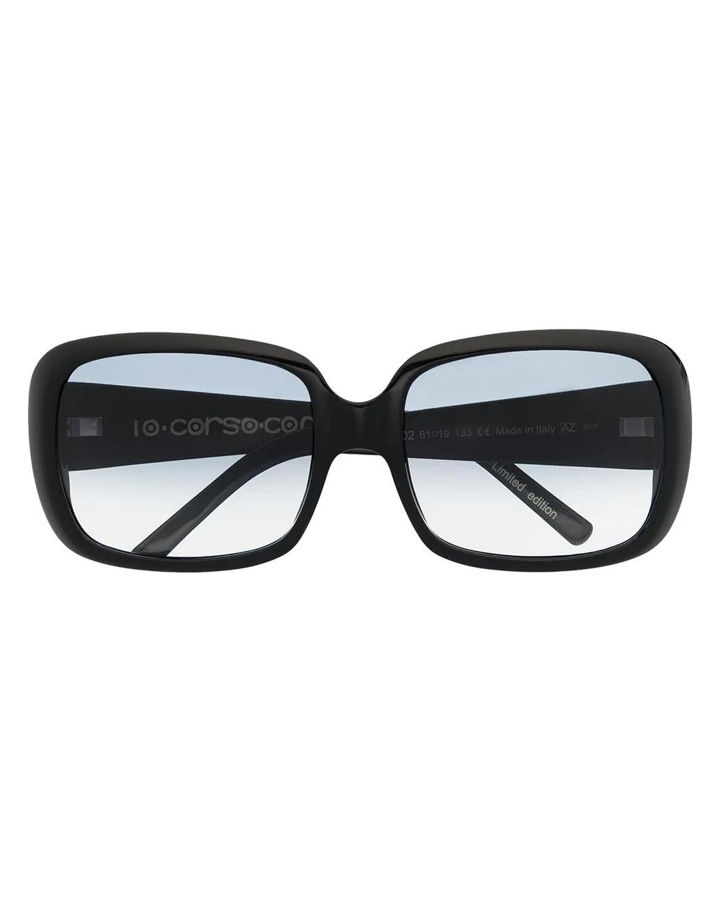 10 Corso Como Black Square-Frame Sunglasses