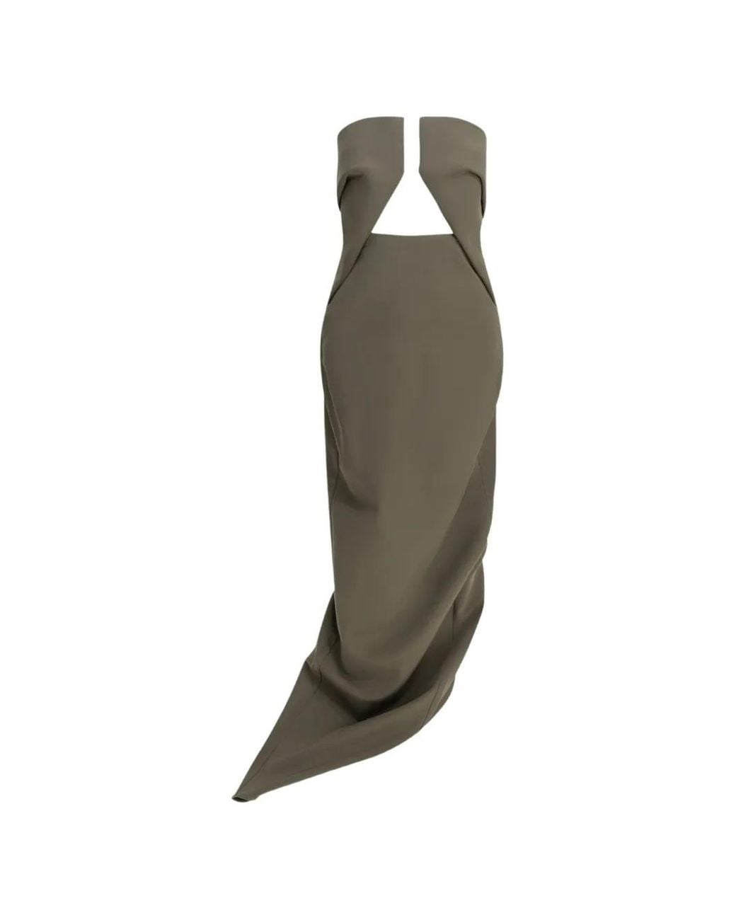 Rick Owens Gray Cut-Out Strapless Dress