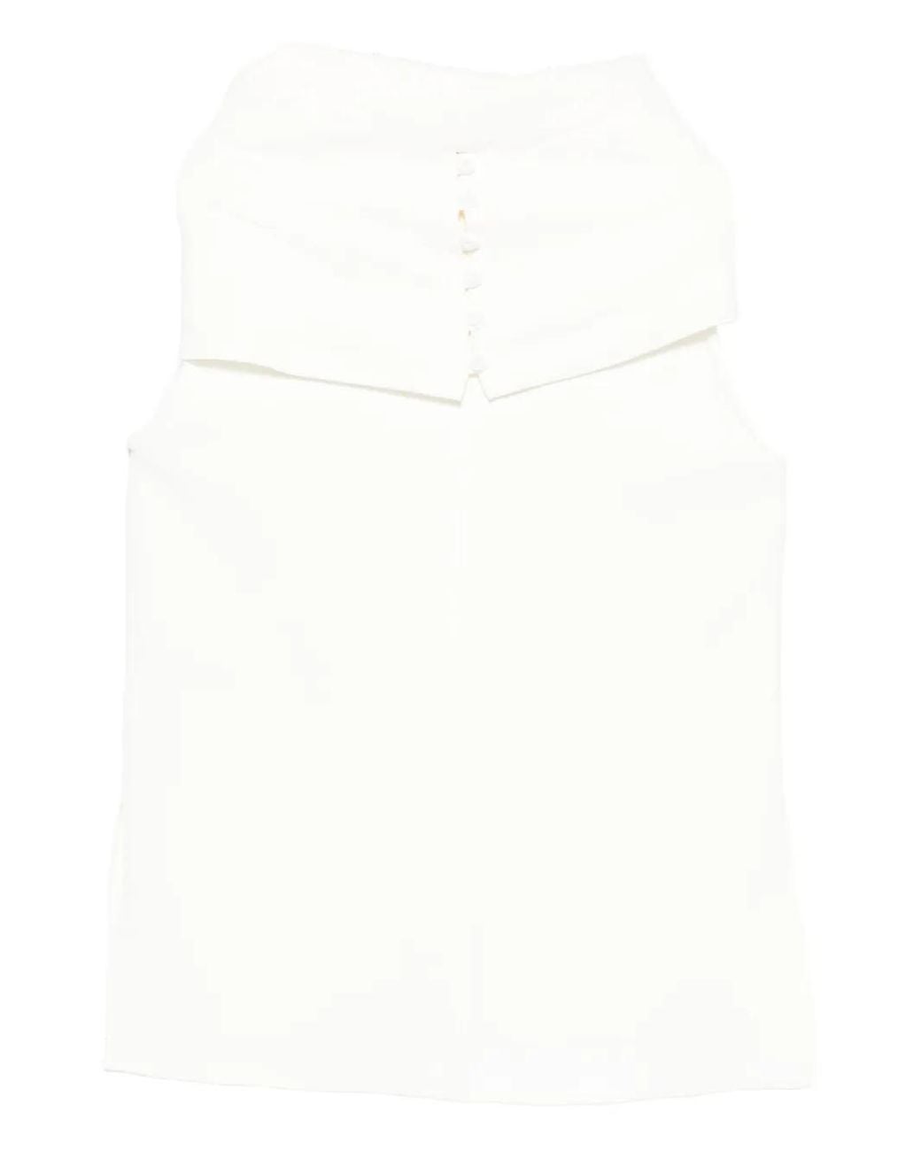 Another Tomorrow White Cowl-Neck Blouse
