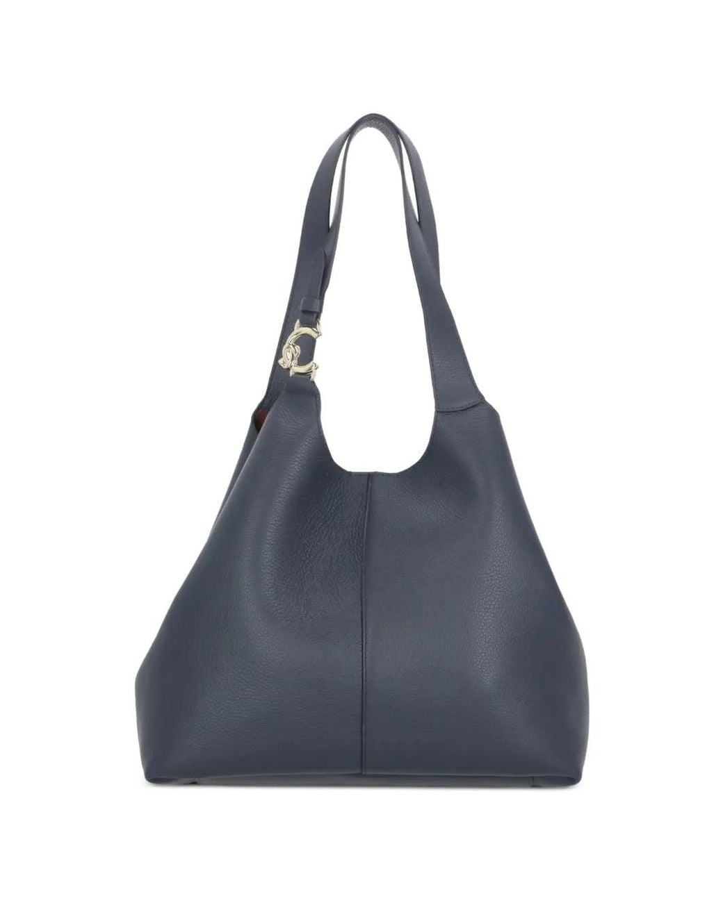 Coccinelle Blue C-Easy Pebbled-Leather Shoulder Bag