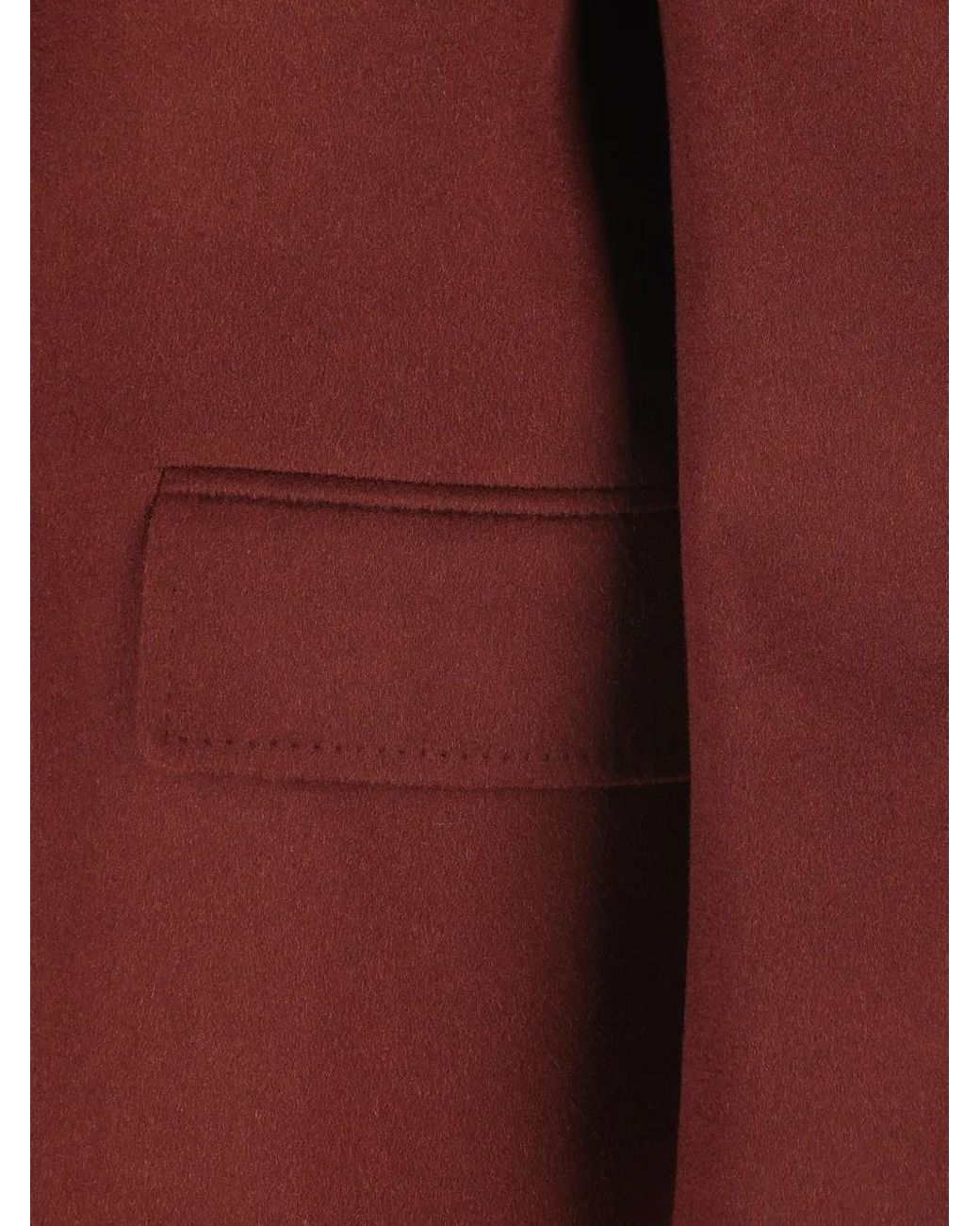 Max Mara Red Single-Breasted Camel Blazer