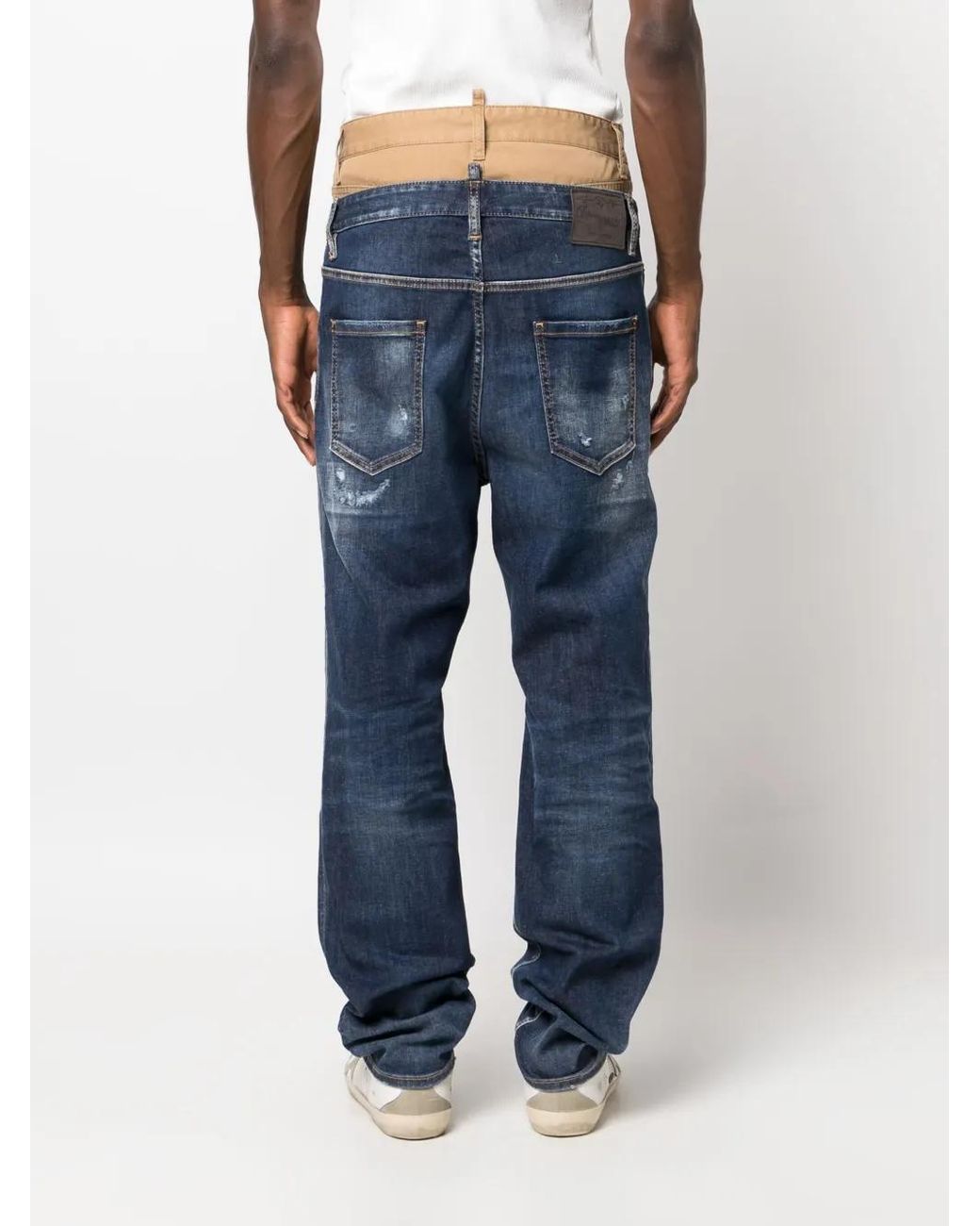 DSquared² Blue Twin Pack Layered Loose Jeans for men