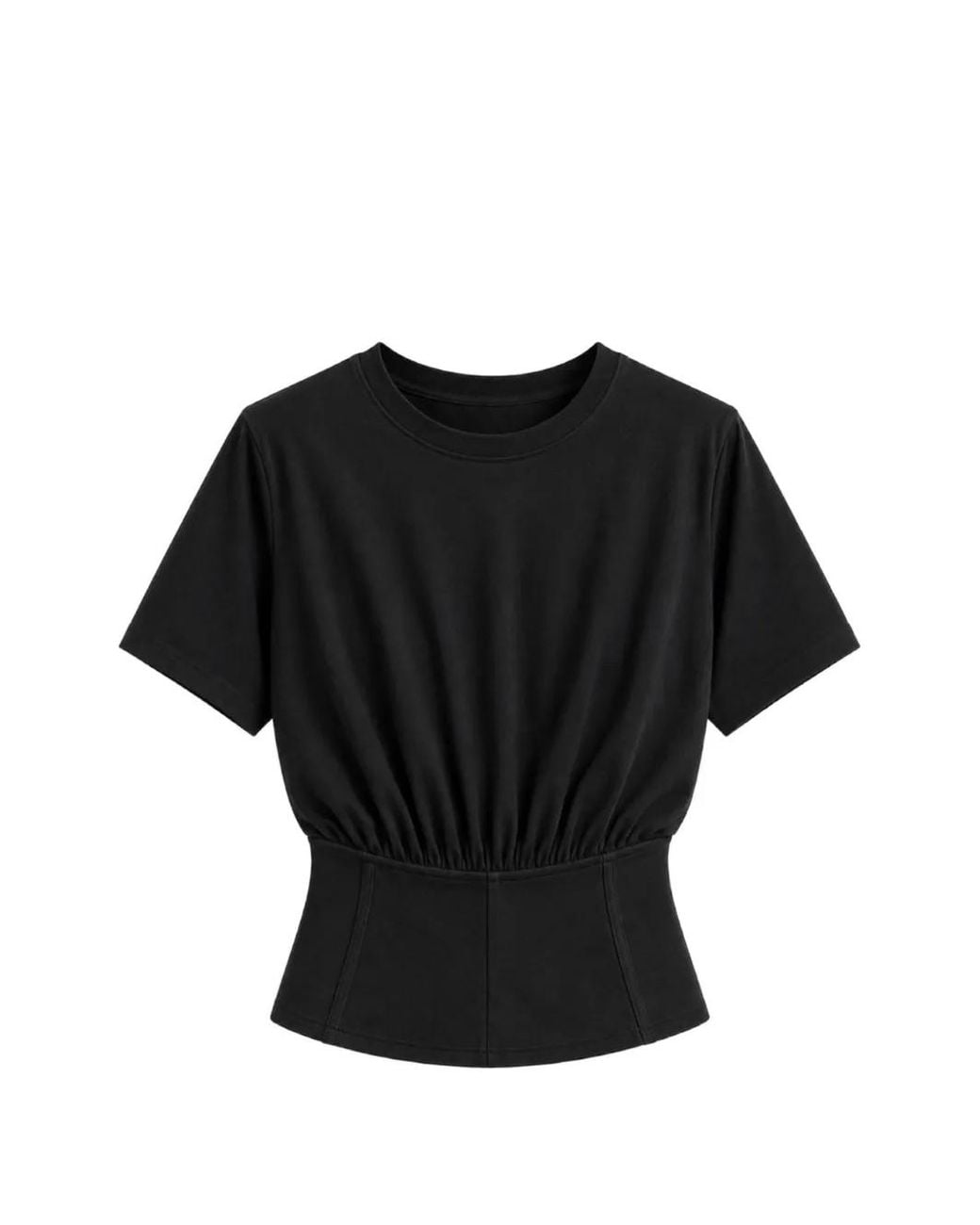Yigal Azrouël Black Soho Gathered T-Shirt