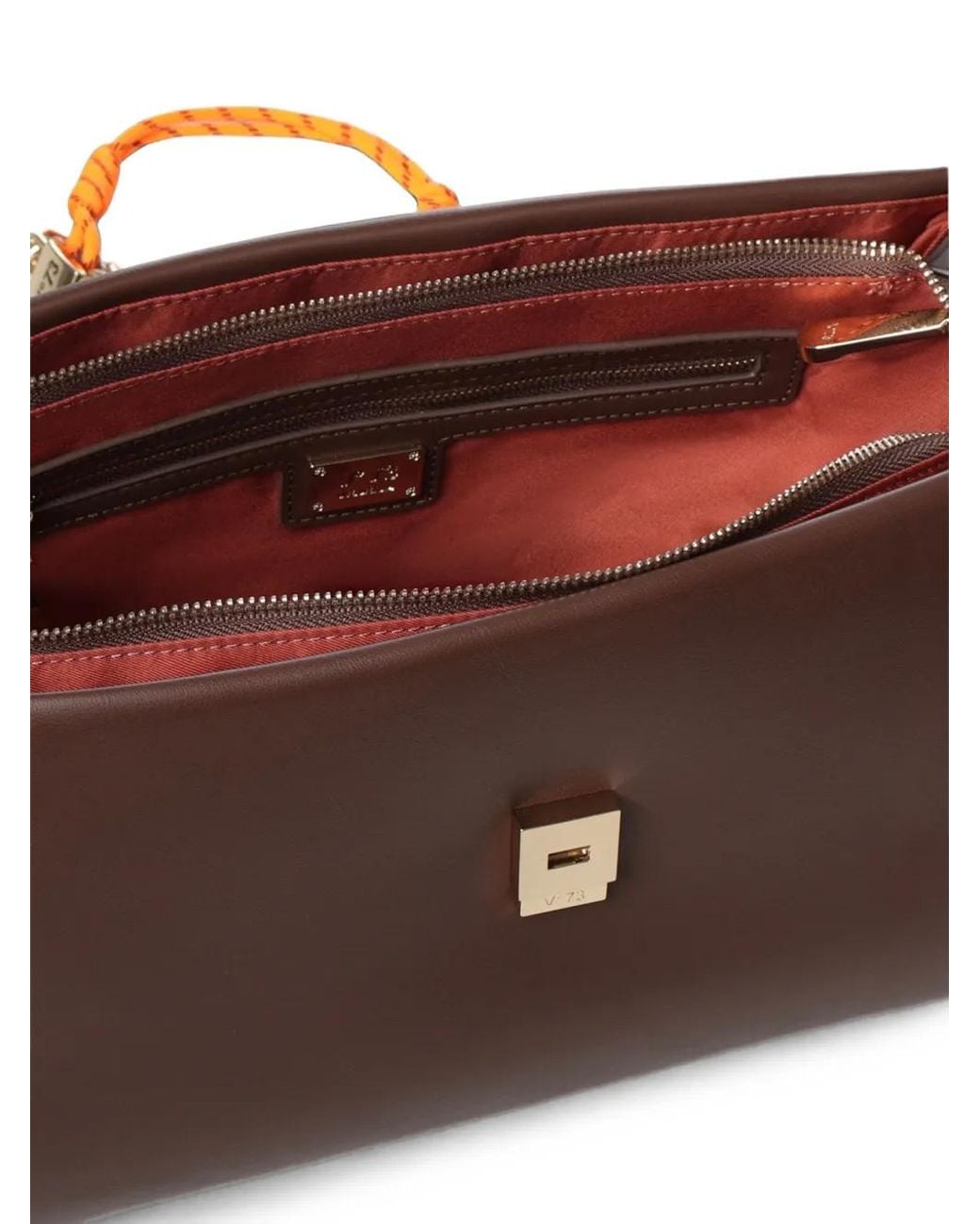 V73 Brown Woven-Cord Detail Shoulder Bag
