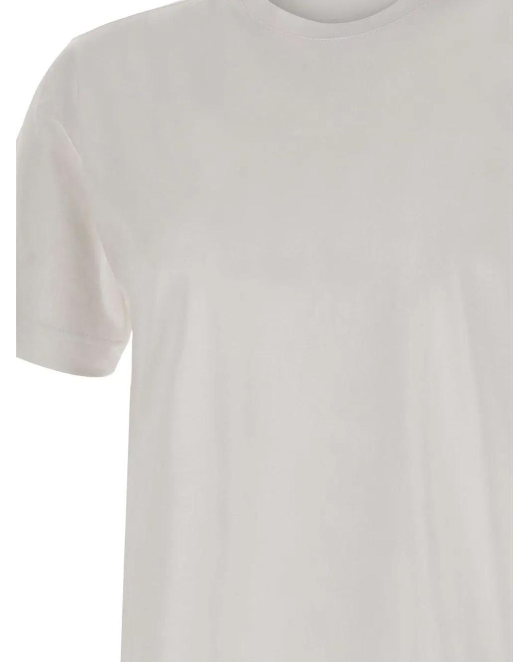 Diktat White Crew-Neck Side-Slits T-Shirt for men