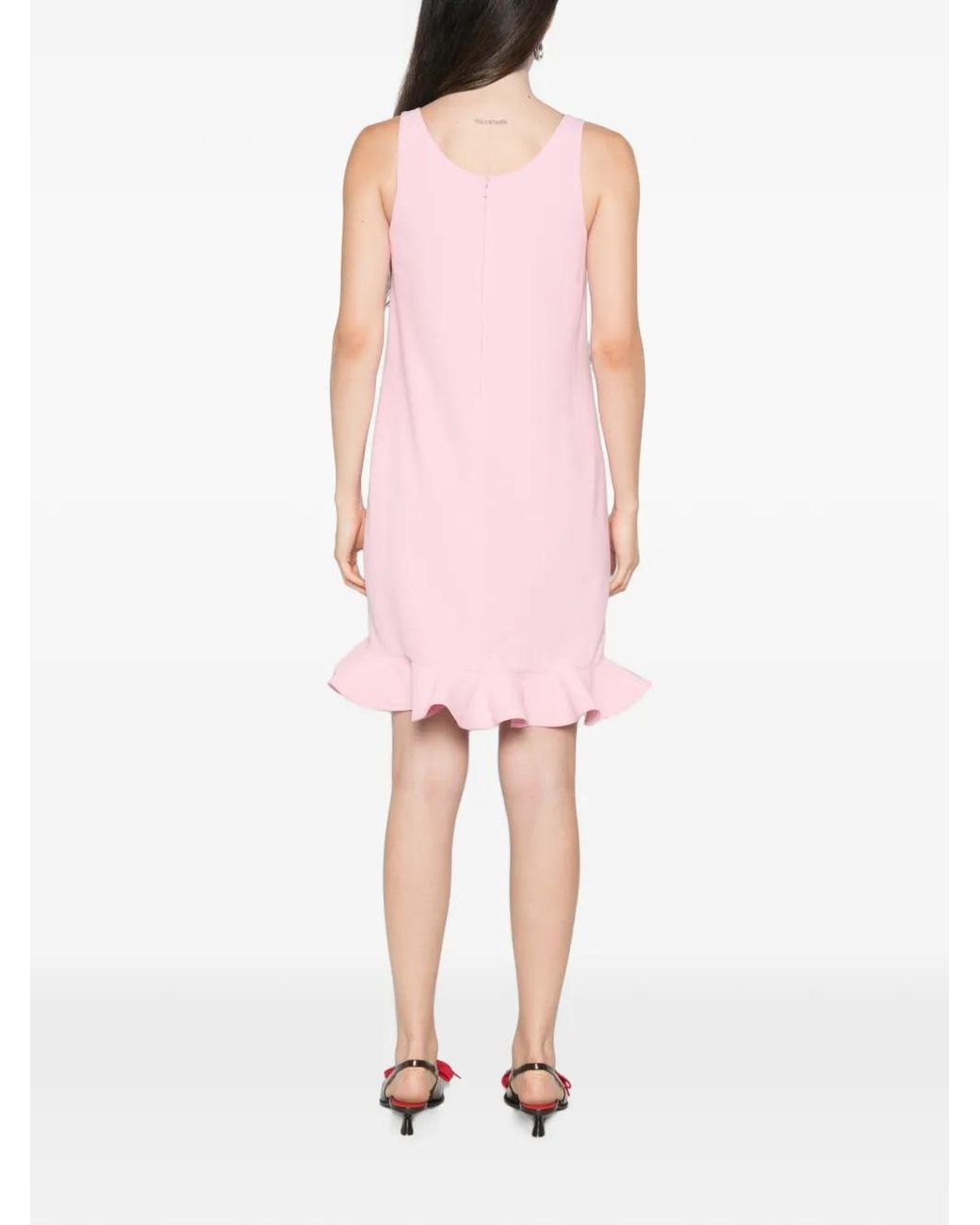Moschino Pink Ruffled Sleeveless Mini Dress
