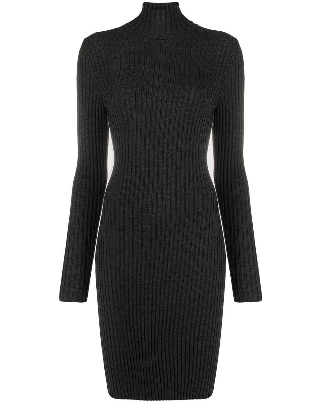 Wolford Ribbed Knit Turtleneck Dress in Grey (Gray) - Lyst