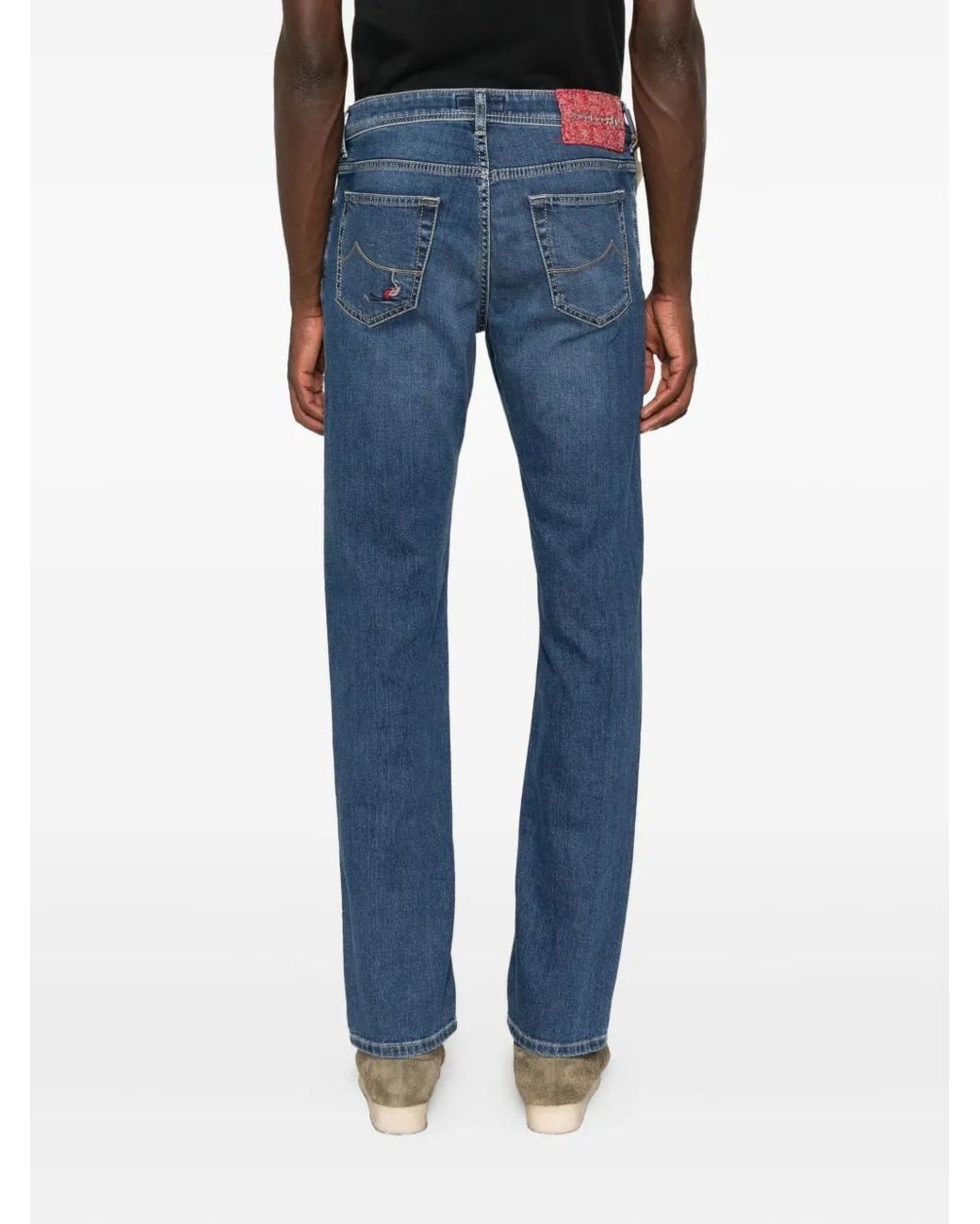 Jacob Cohen Blue Logo-Embroidered Jeans for men