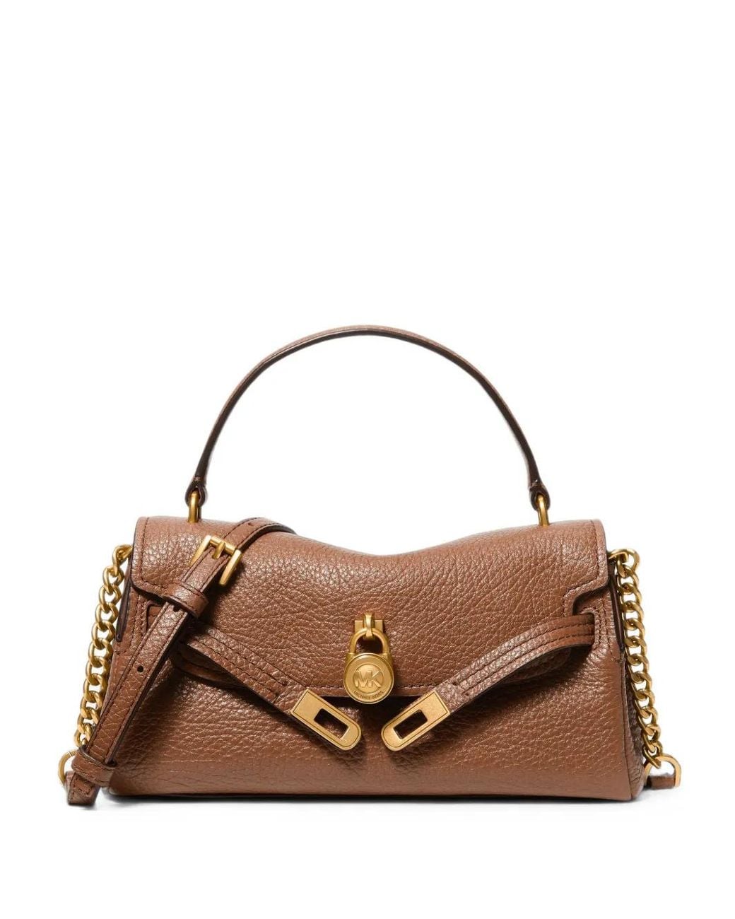Michael Kors Brown Hamilton Moderne Extra-Small Textured Leather Slouchy Cross Body Bag