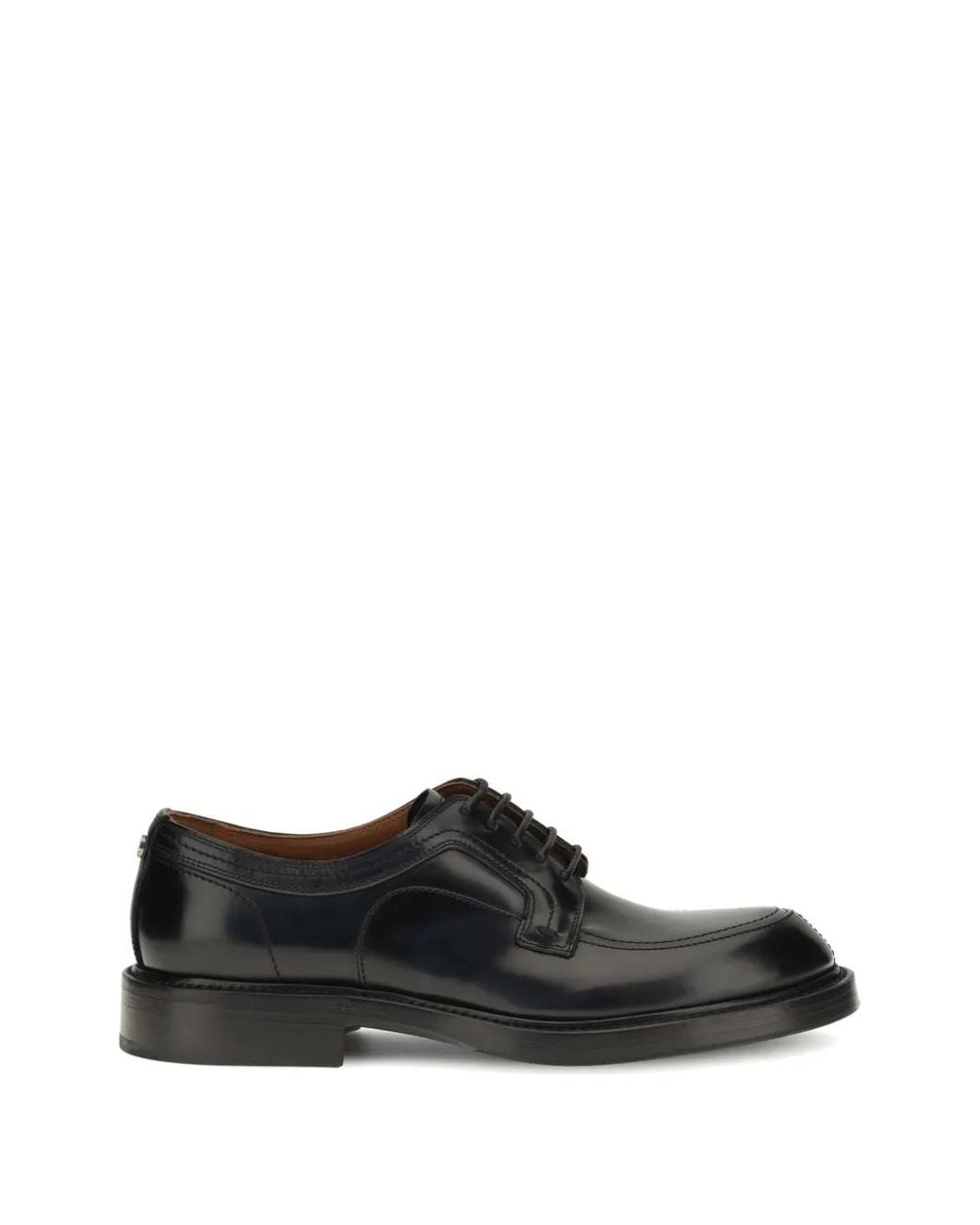 Dolce & Gabbana Black Calfskin Derby Shoes for men