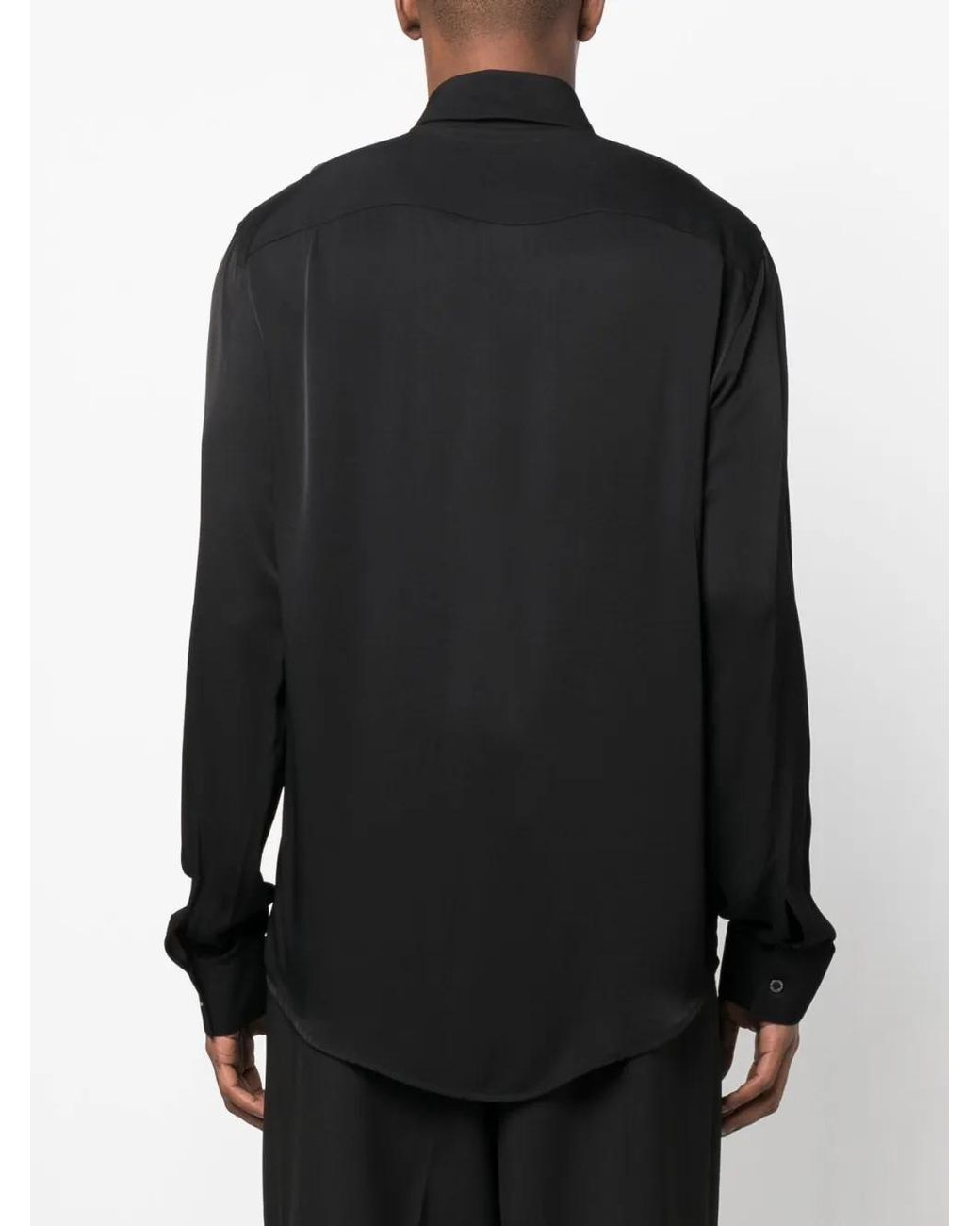 Patrizia Pepe Black Long-Sleeved Button-Up Shirt for men