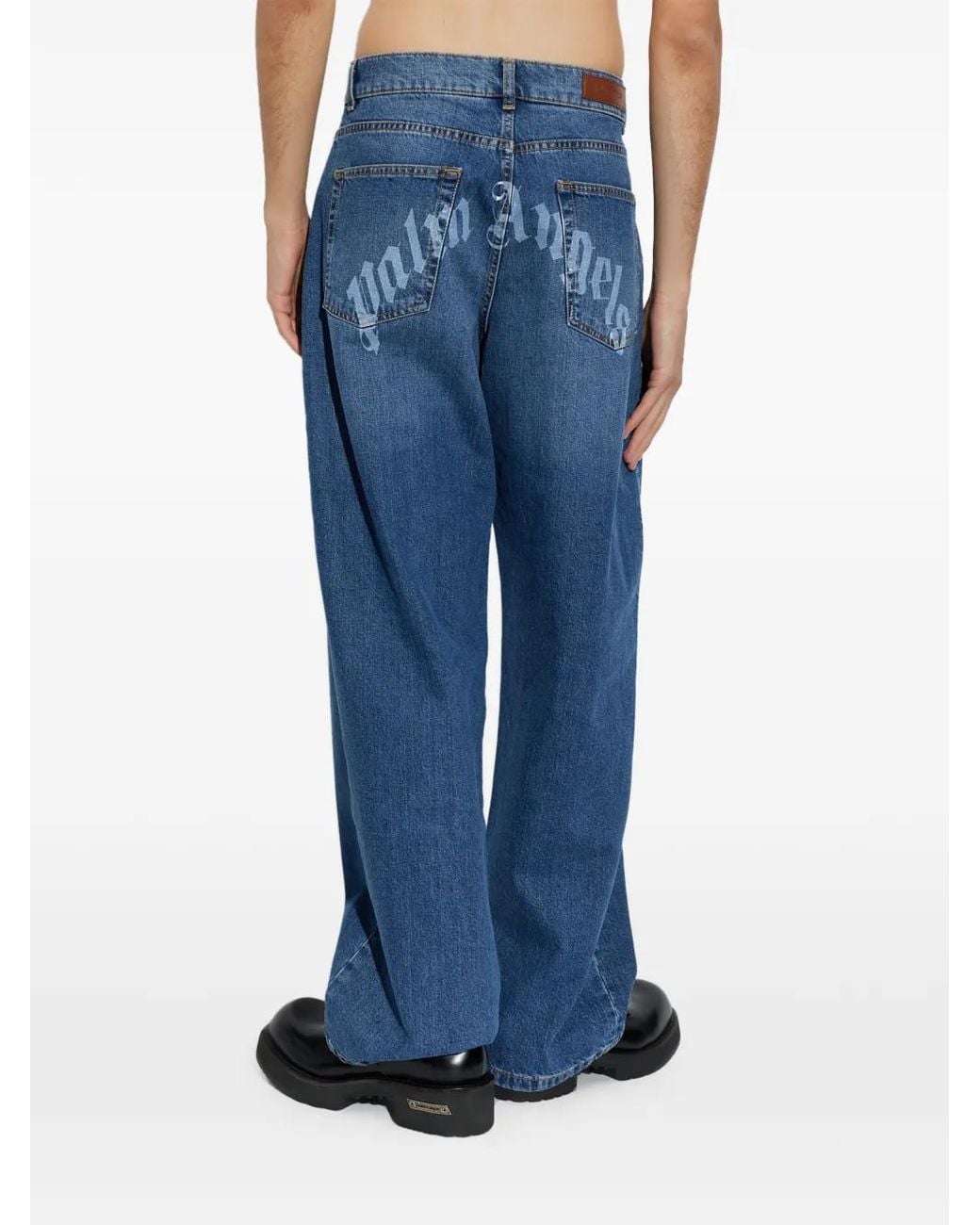 Palm Angels Blue Straight-Leg Jeans for men