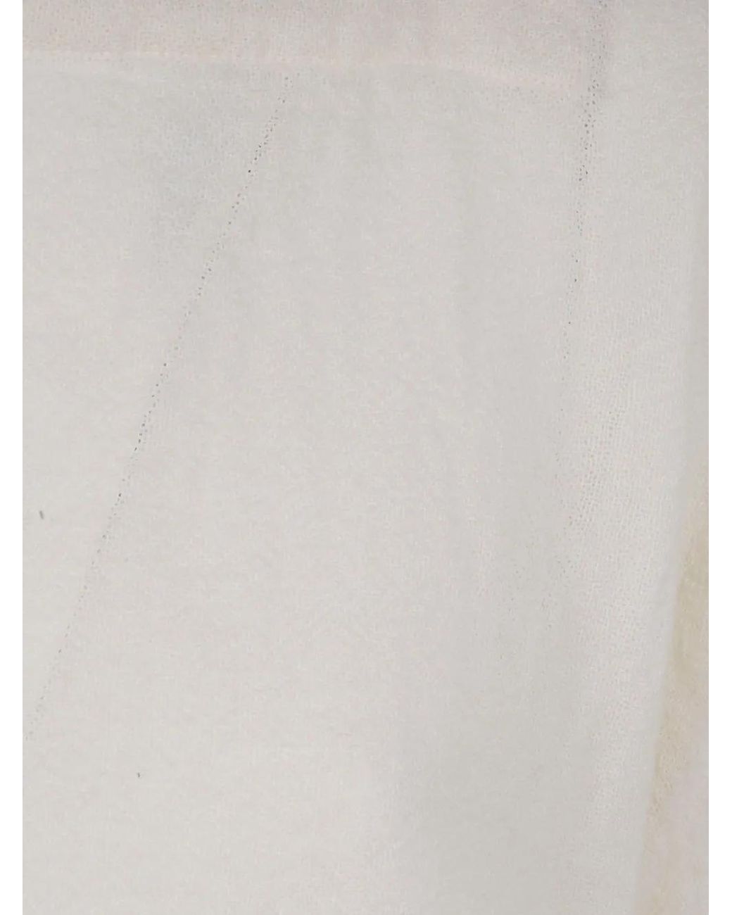 Daniela Gregis White Boat-Meck Wool Blouse