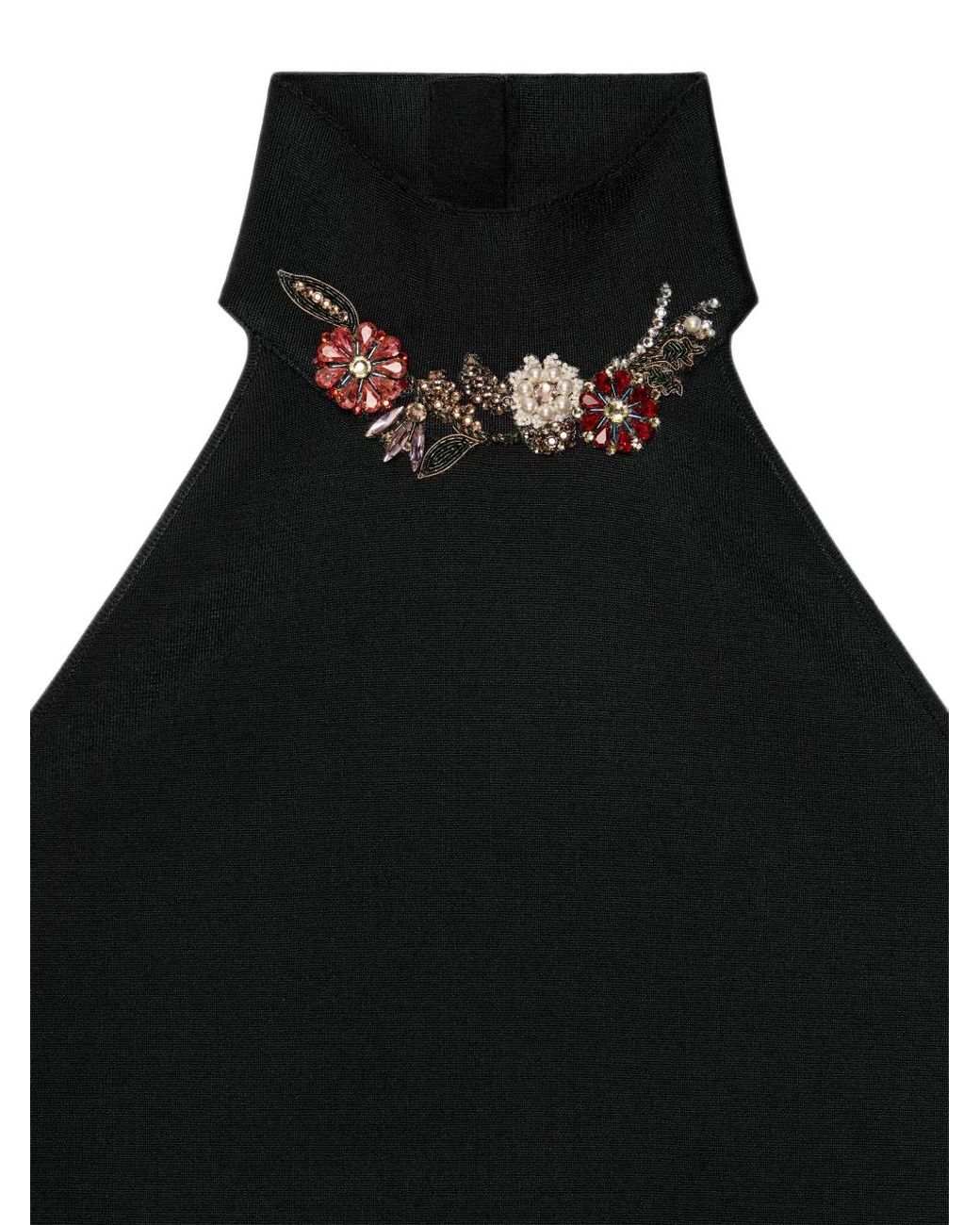 Givenchy Black Embellished Halterneck Top
