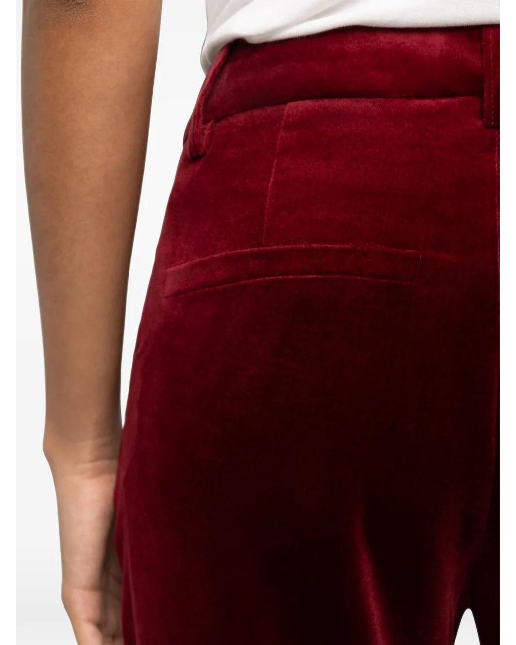 Zadig & Voltaire Red Prevy Velvet Trousers