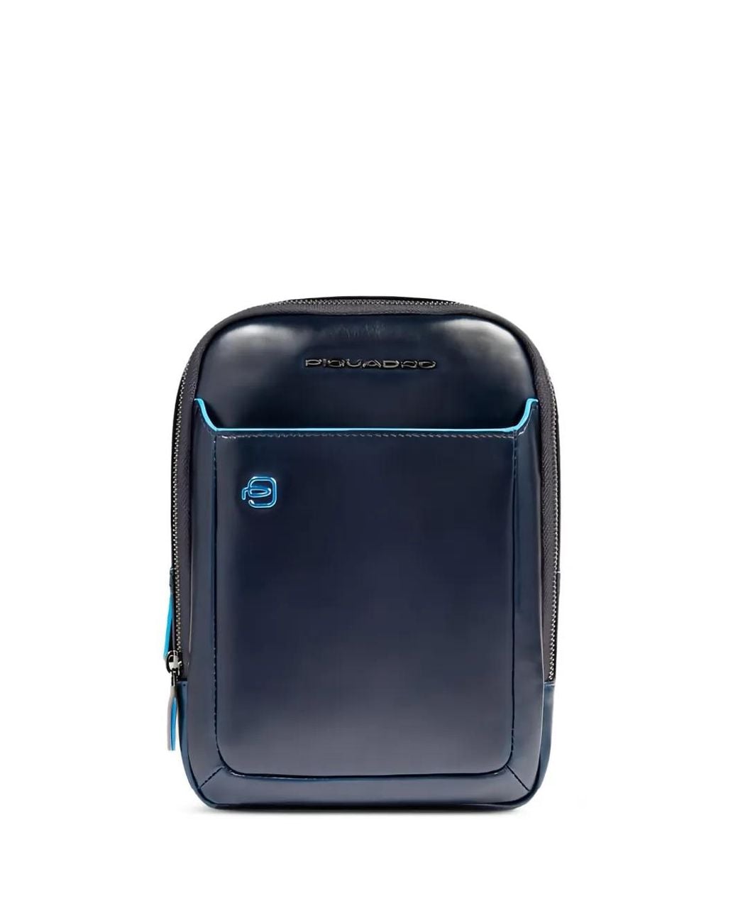 Piquadro Blue Leather Messenger Bag for men