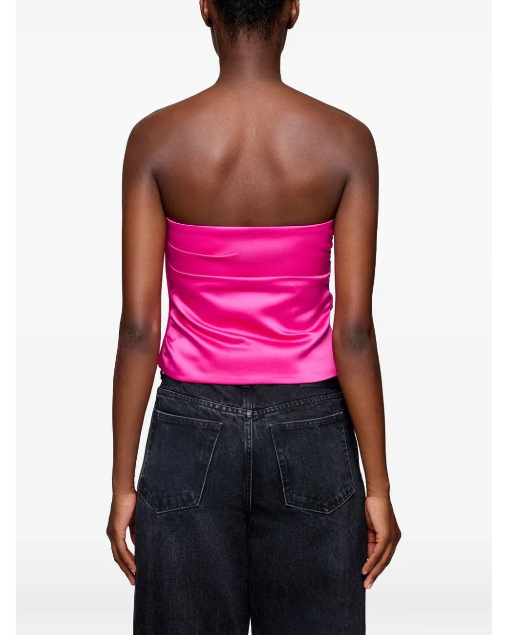 Haut Bandeau À Fronces Ganni en coloris Pink