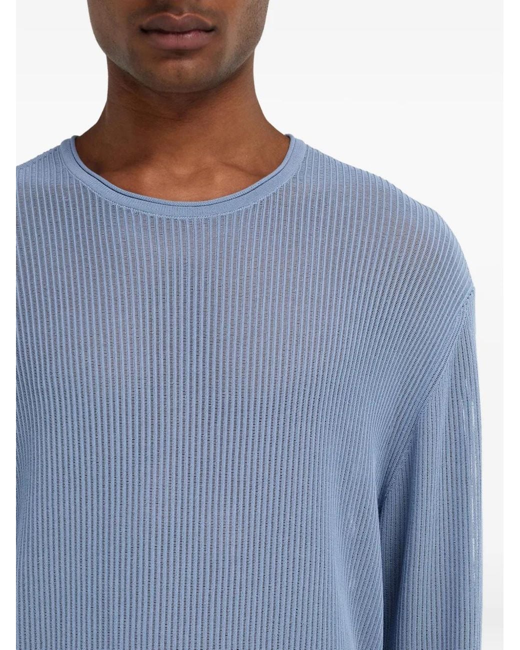 Ferragamo Blue Crew Neck Sweater for men