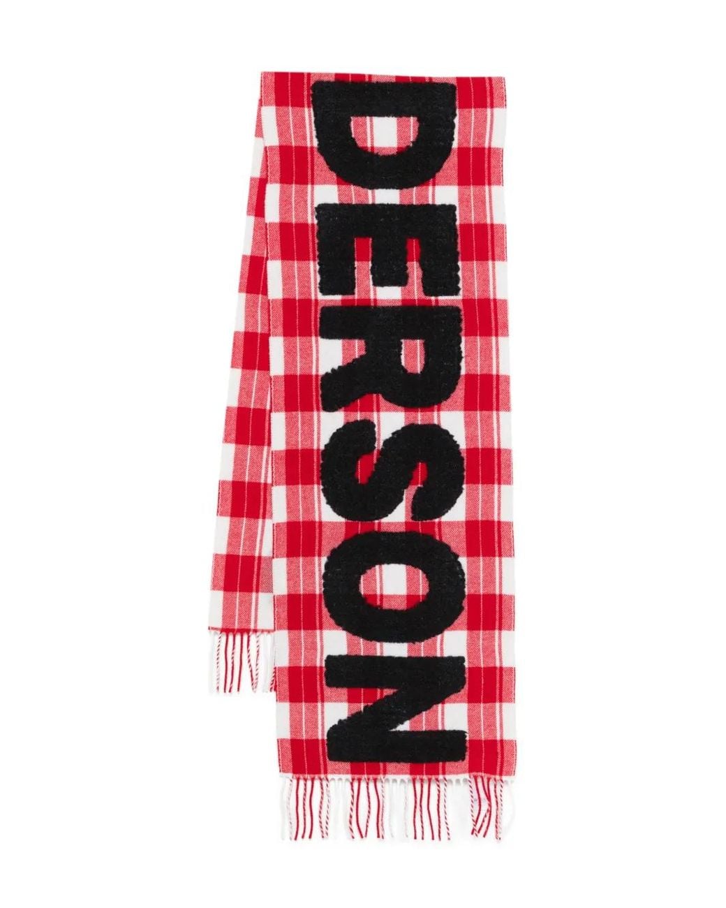 J.W. Anderson Red Check-Pattern Scarf