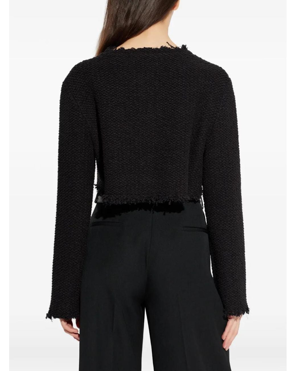 Jil Sander Black Cardigan À Bords Francs