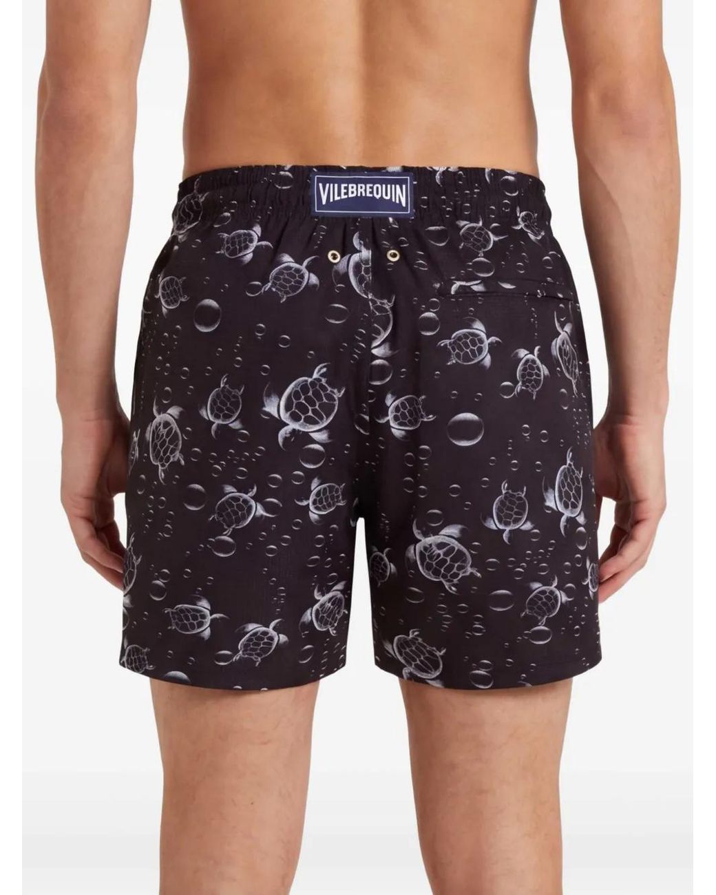Vilebrequin Black Turtle-Print Drawstring Shorts for men