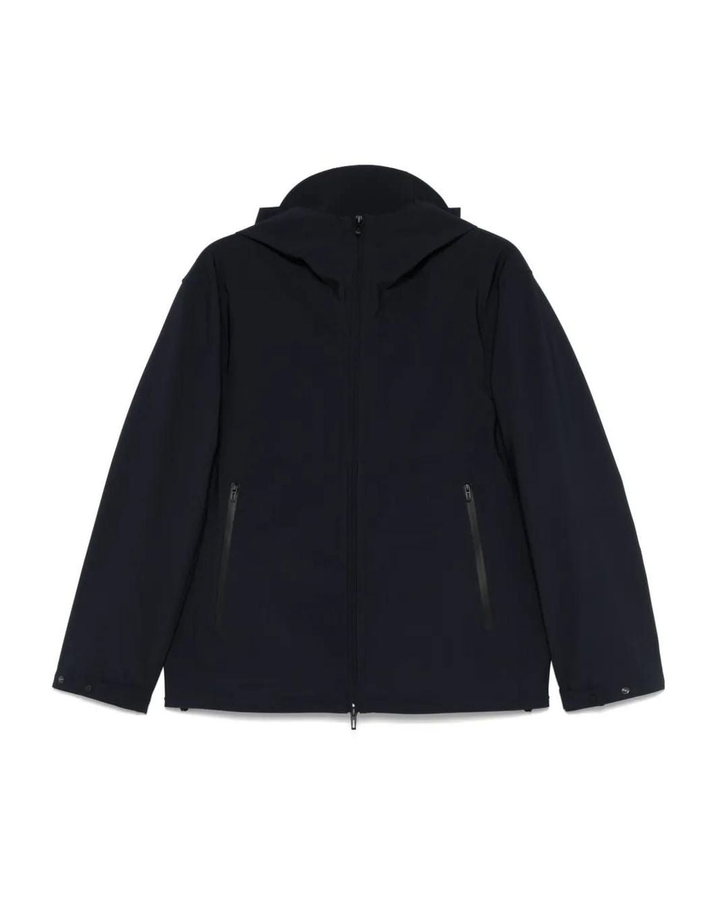 Emporio Armani Blue Nylon Hooded Jacket for men