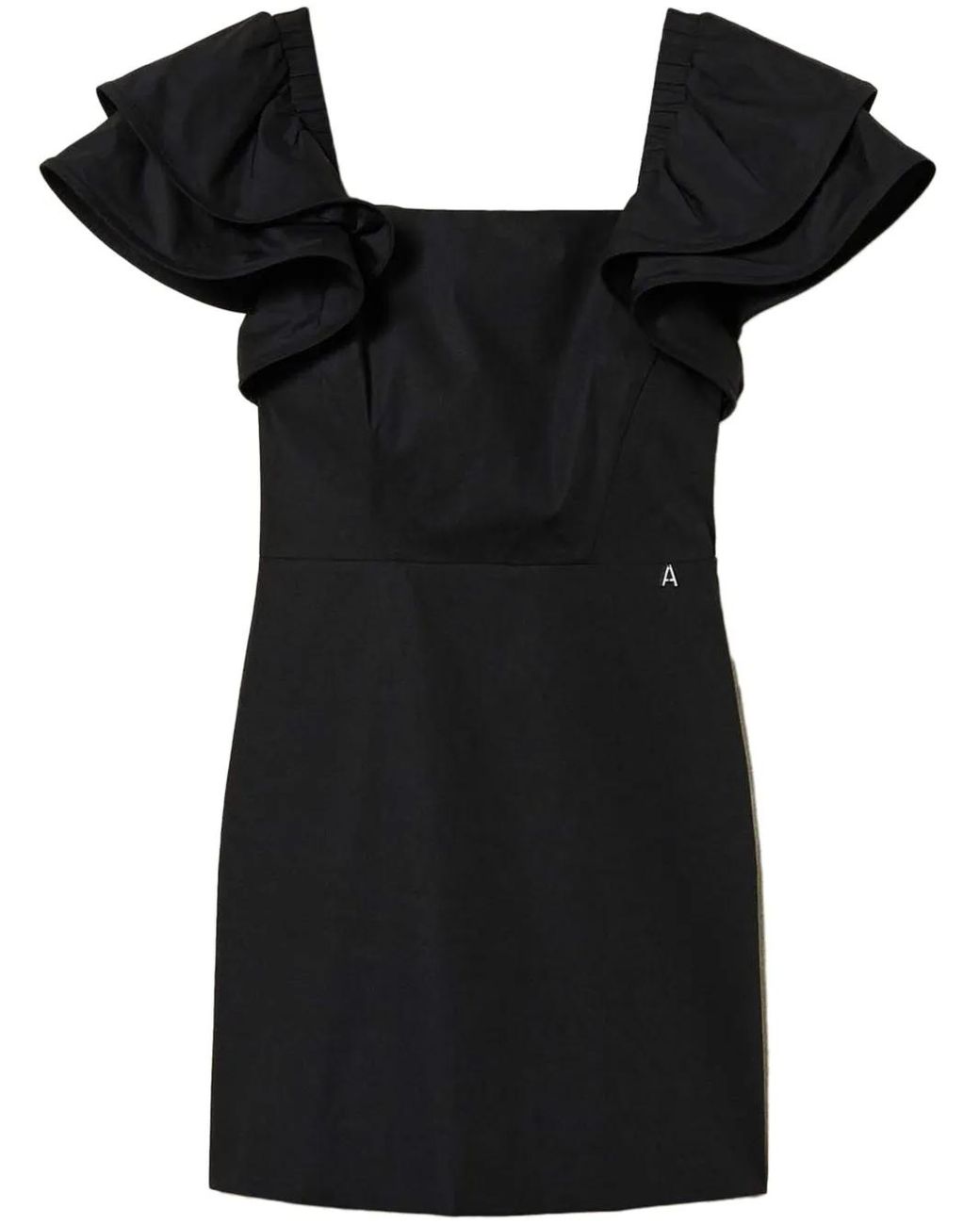 Twinset Black Ruffled Mini Dress