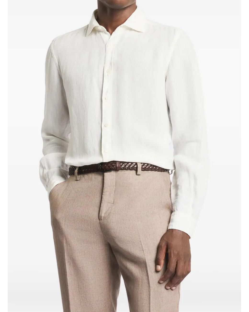 Fay White Linen Shirt for men