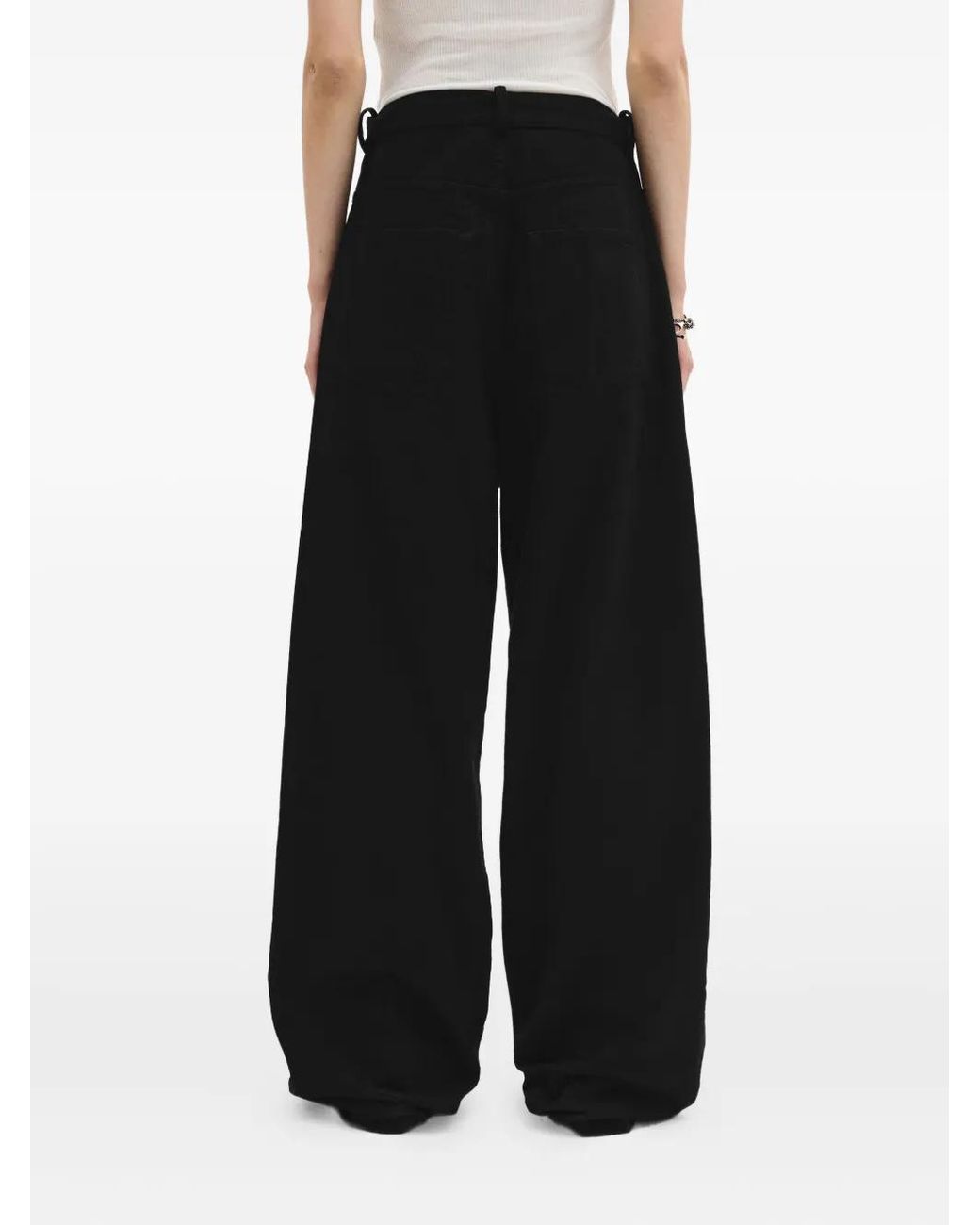 Ann Demeulemeester Black Kristel Five-Pocket Tie-Detail Jeans