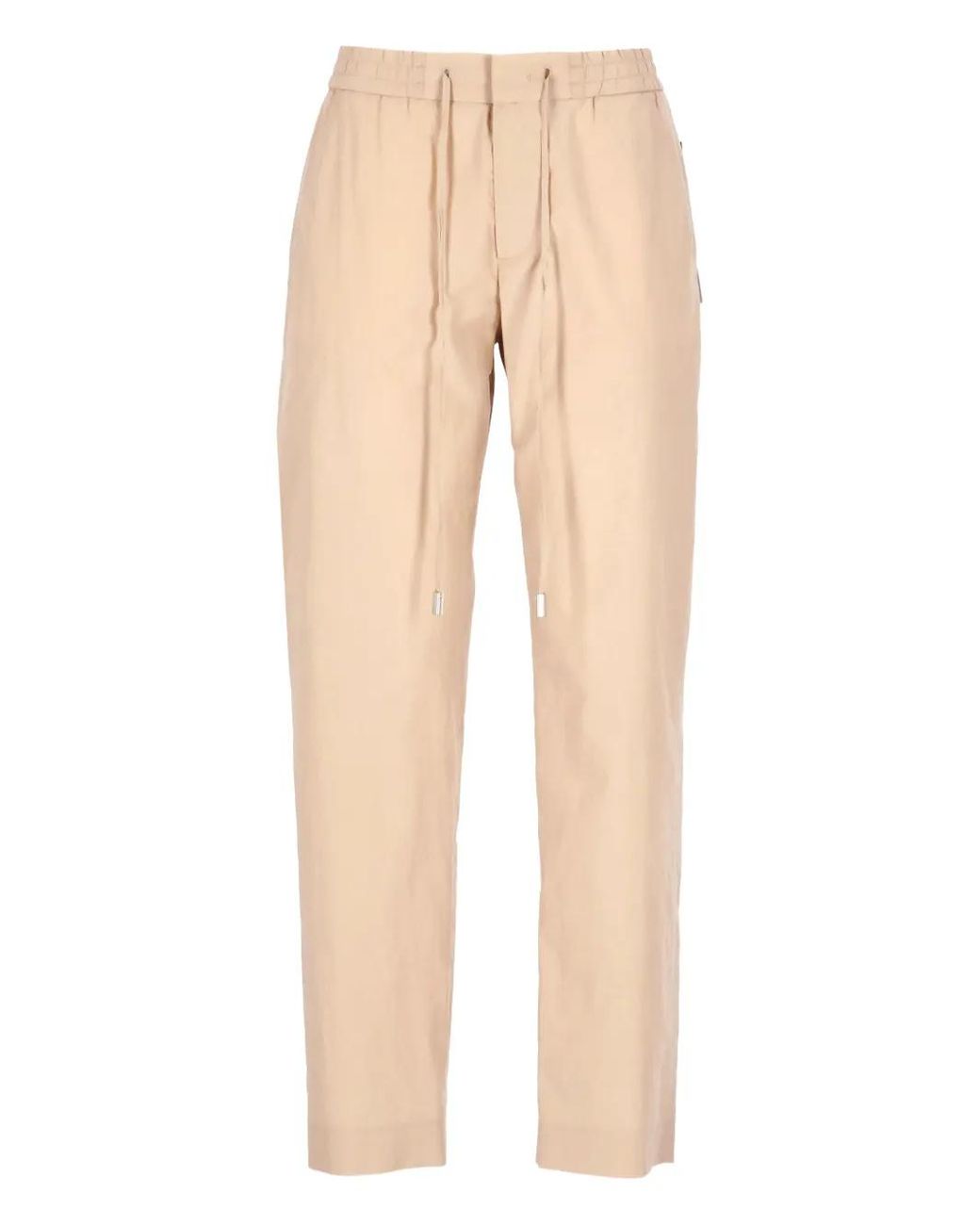 PT Torino Natural Drawstring-Waist Cotton Trousers