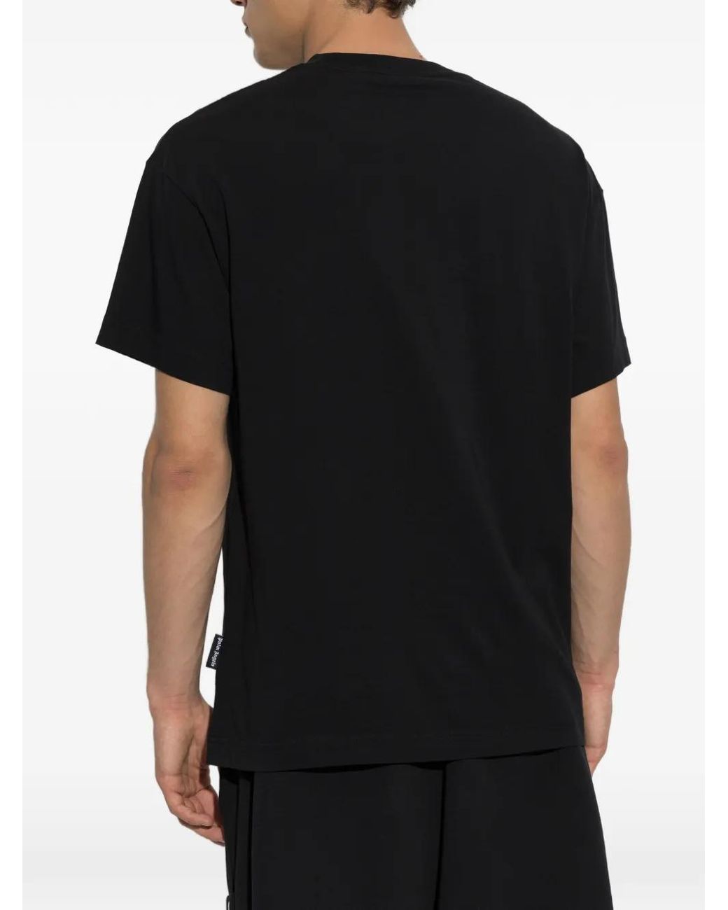 Palm Angels Black Logo-Patch T-Shirt for men