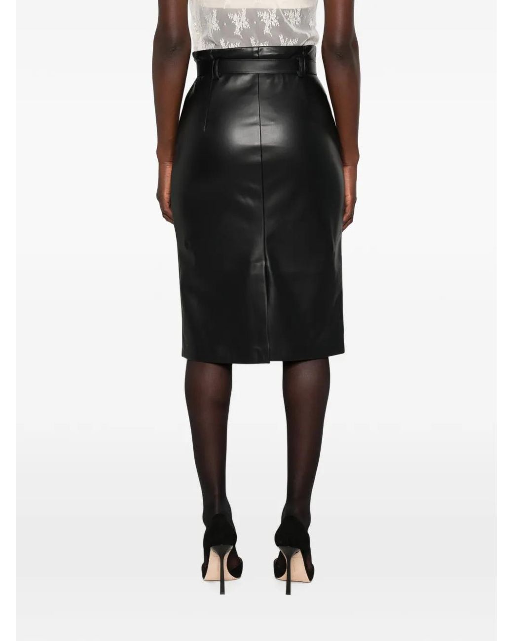 Imperial Black Jupe Ceinturée En Cuir Artificiel