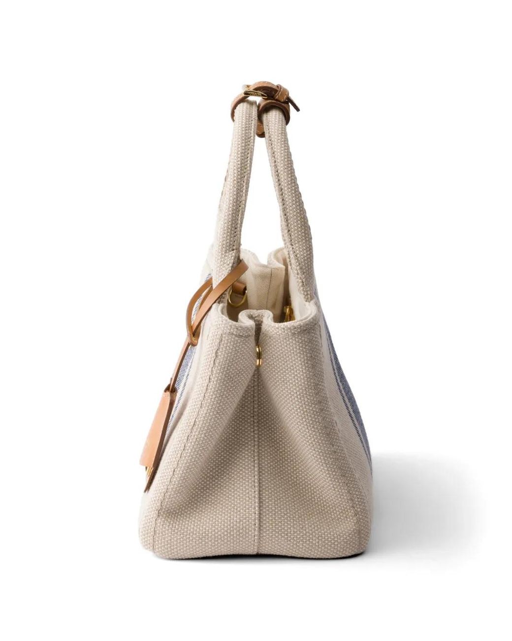 Prada Natural Jardinière Small Cotton Canvas Bag