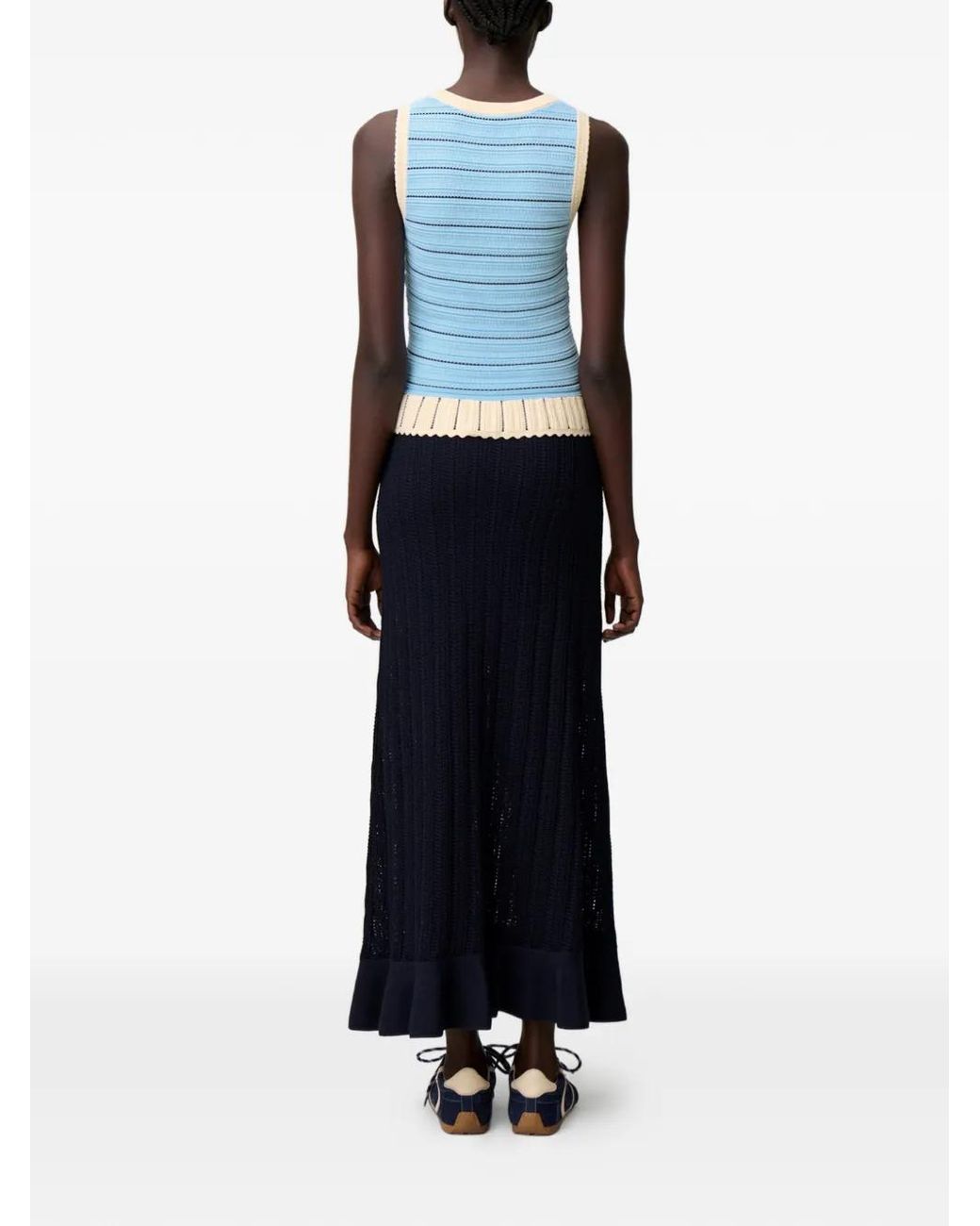 Claudie Pierlot Blue Striped Knit Top