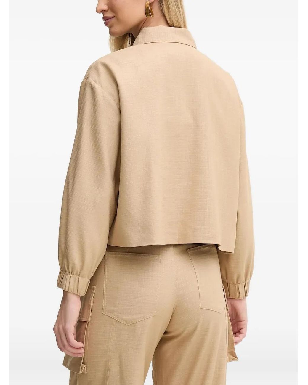SIMONA CORSELLINI Natural Zip-Front Flap-Pocket Jacket