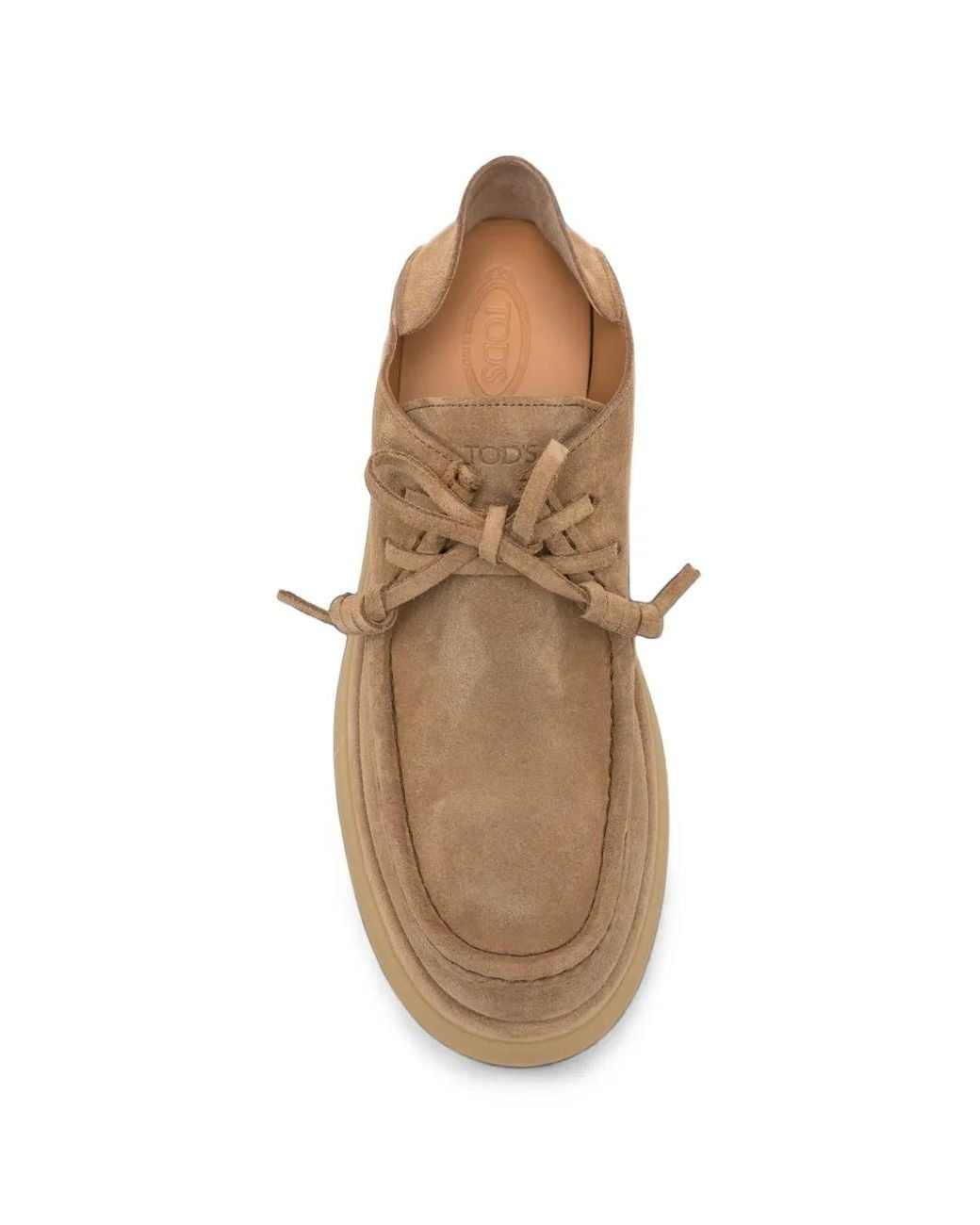 Tod's Brown Suede Platform Lace-Up Shoes