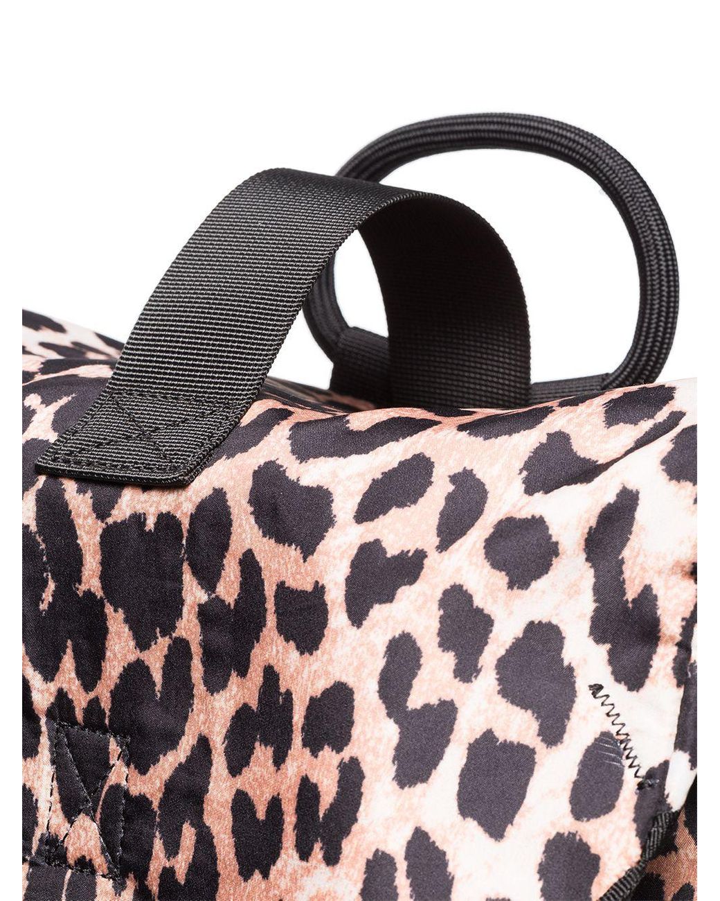 Ganni Leopard Print Backpack with Pink and Black Details Ganni Leopard-print Shell Backpack in Black | Lyst UK main image 3
