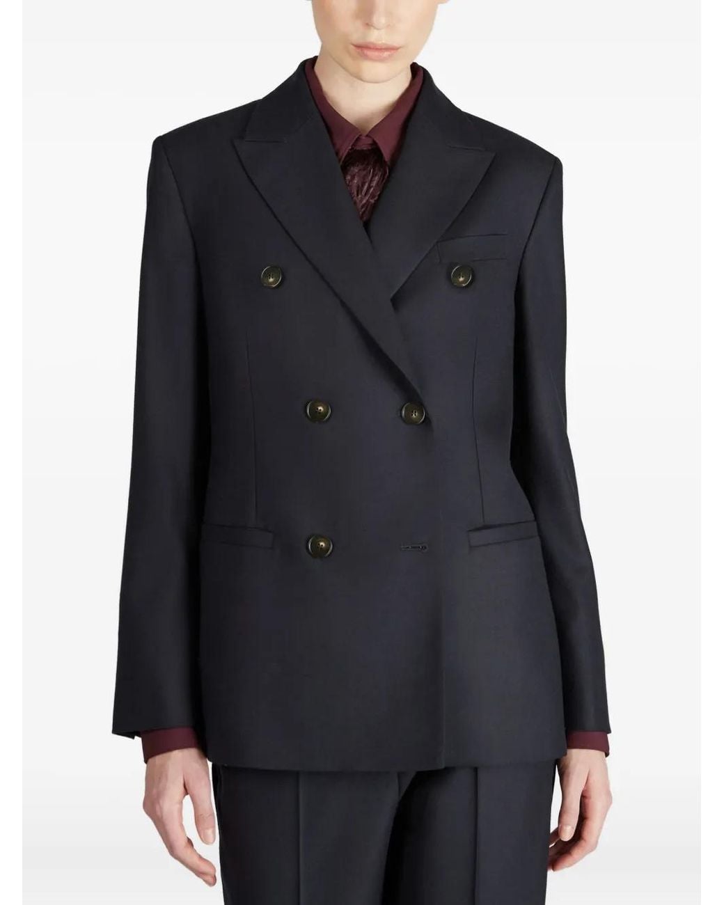 Montedoro Blue Double-Breasted Wool Blazer