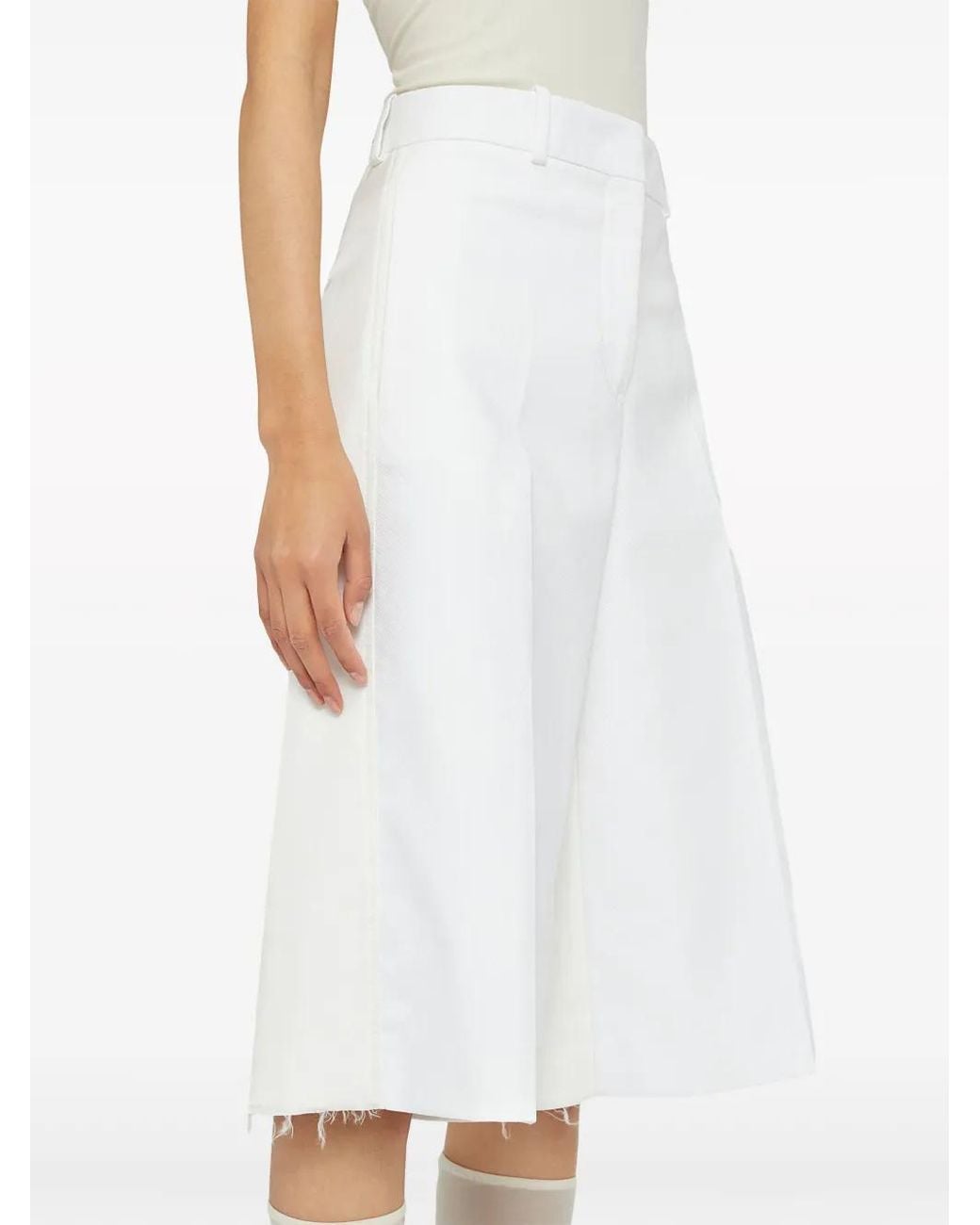 Jil Sander White Cotton Tailored Bermuda Shorts