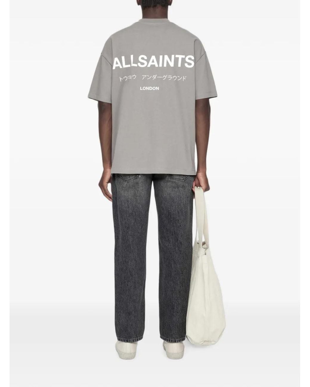 AllSaints Gray Underground Short Sleeve T-Shirt for men